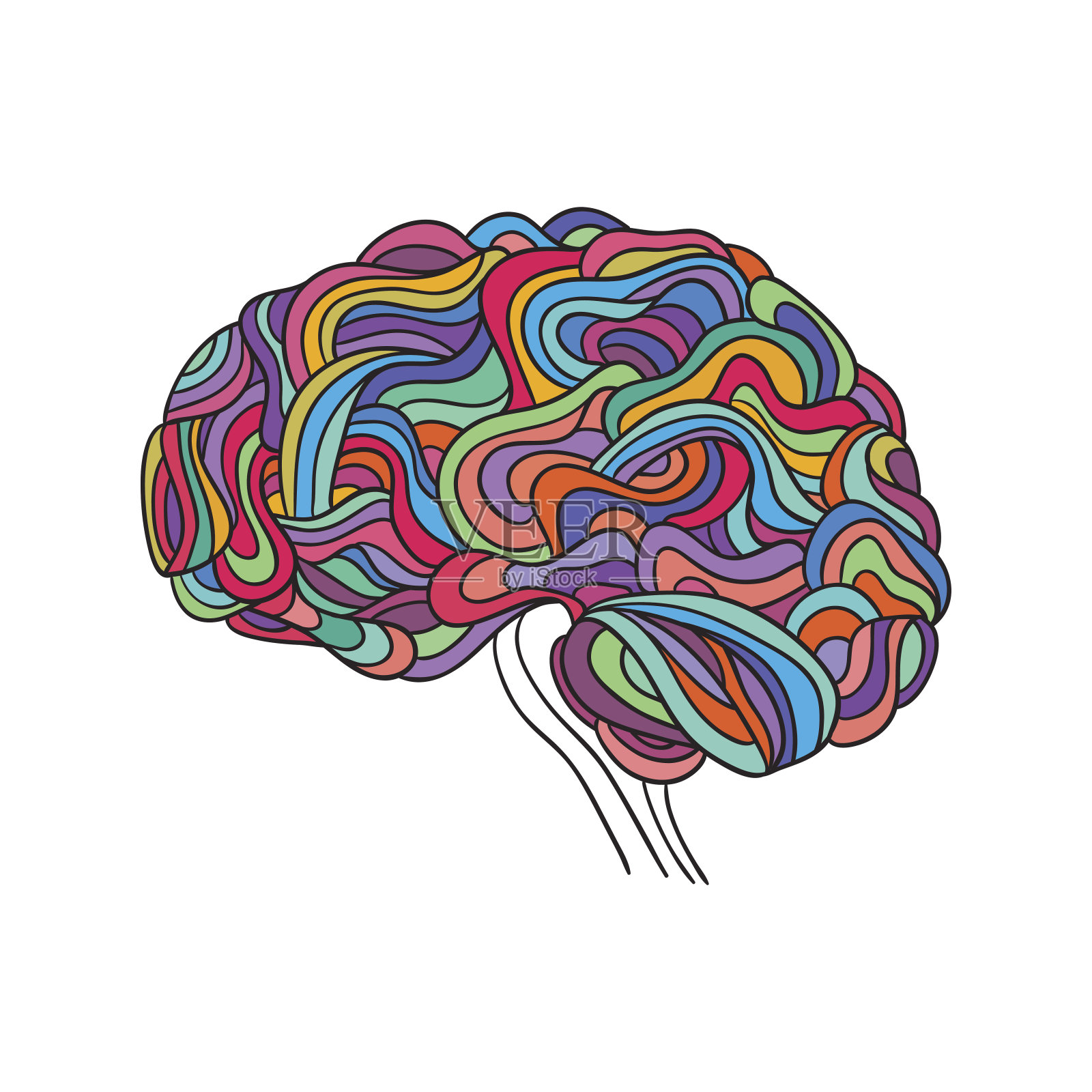 人类的大脑,矢量插画图片素材