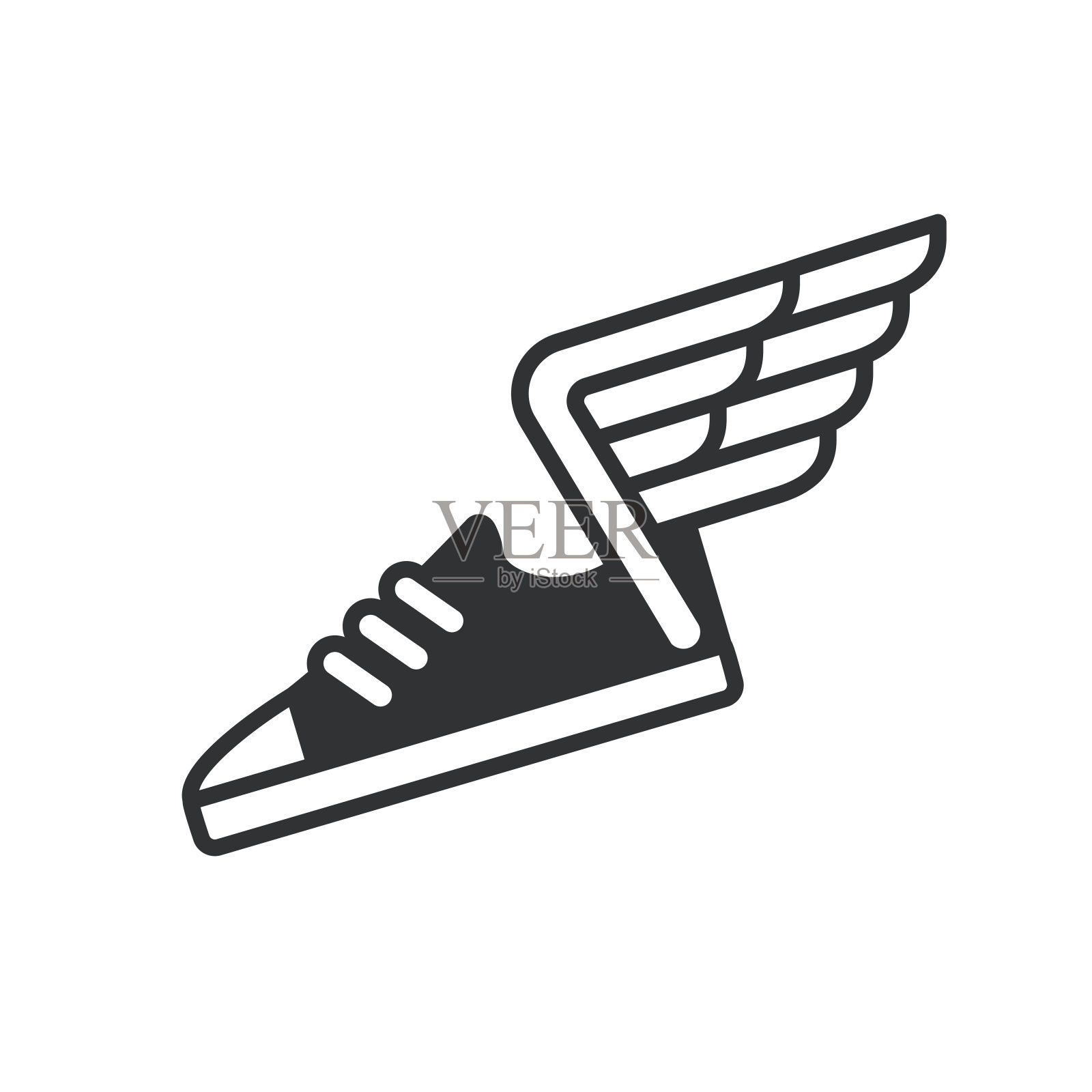 运动鞋与翅膀的图标插画图片素材