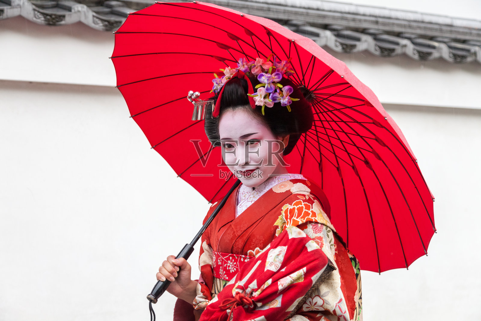 日本京都街头的舞妓照片摄影图片