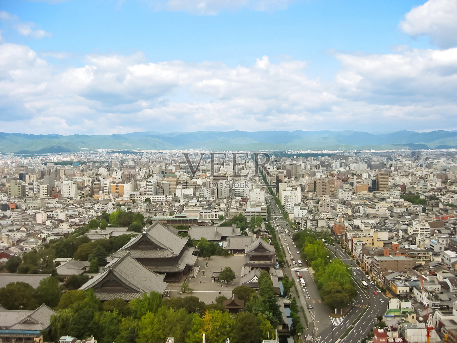 日本京都的全景。照片摄影图片