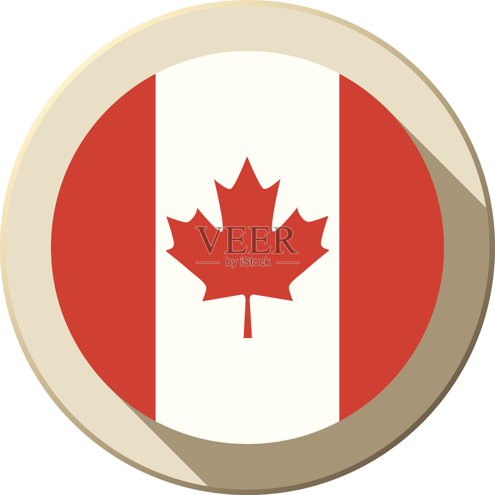 加拿大国旗按钮图标现代设计元素图片