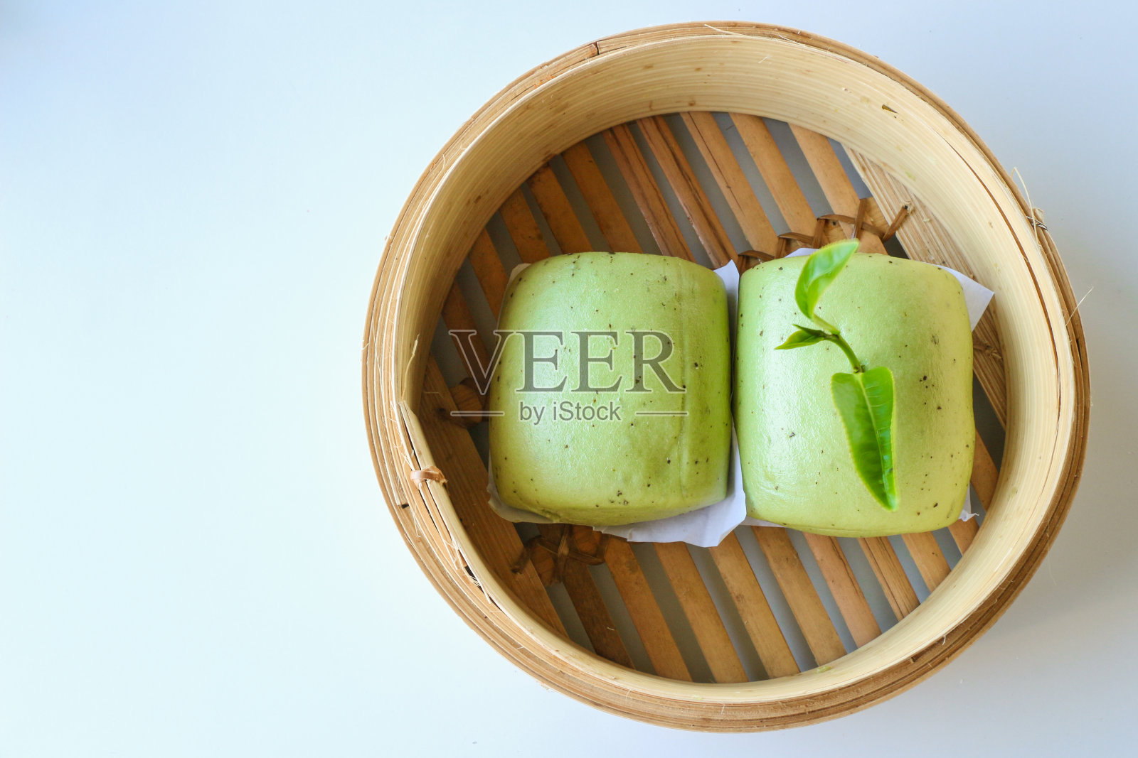 竹篮绿茶包照片摄影图片