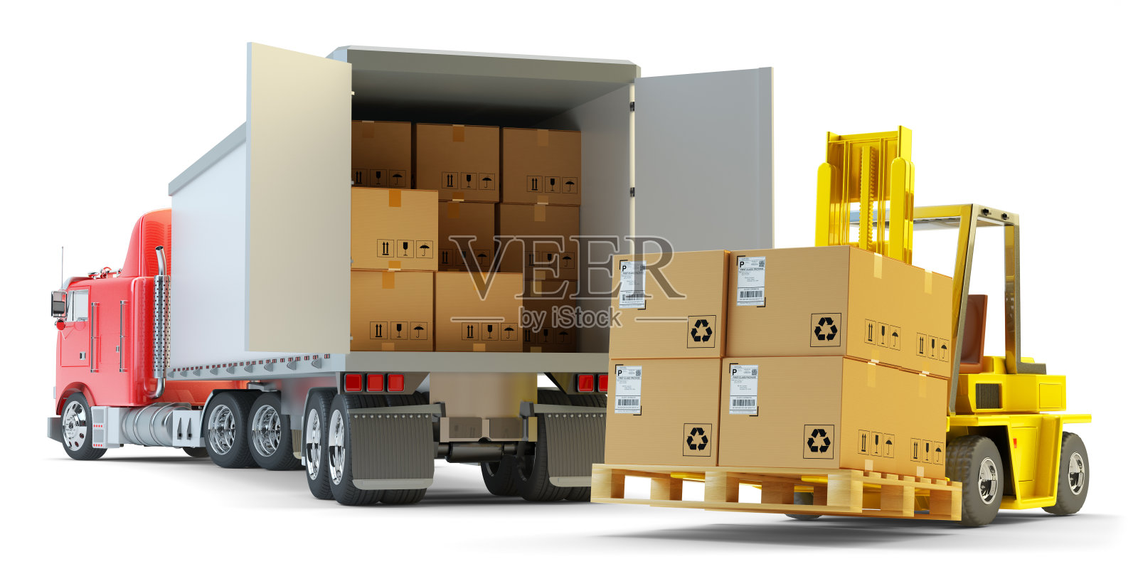 货物运输、包装运输和仓储物流理念照片摄影图片