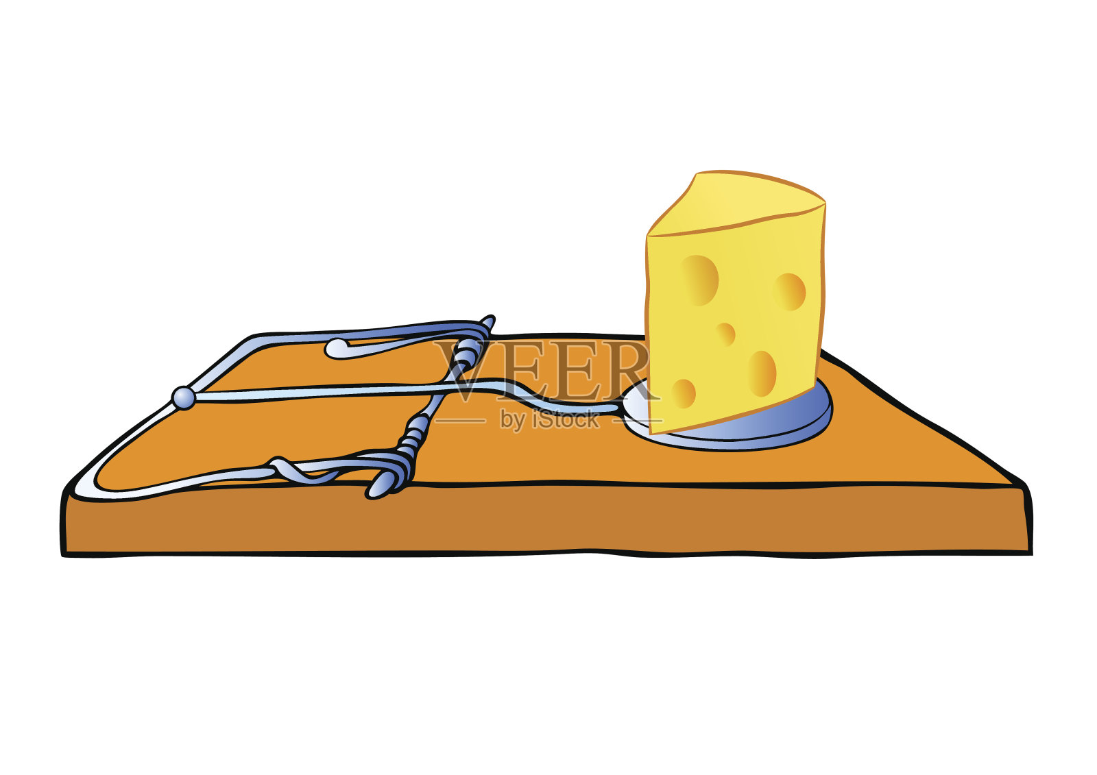 捕鼠器的奶酪插画图片素材