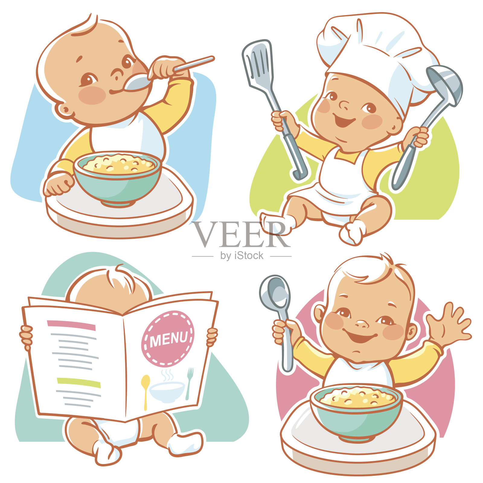 婴儿食品插图。设计元素图片