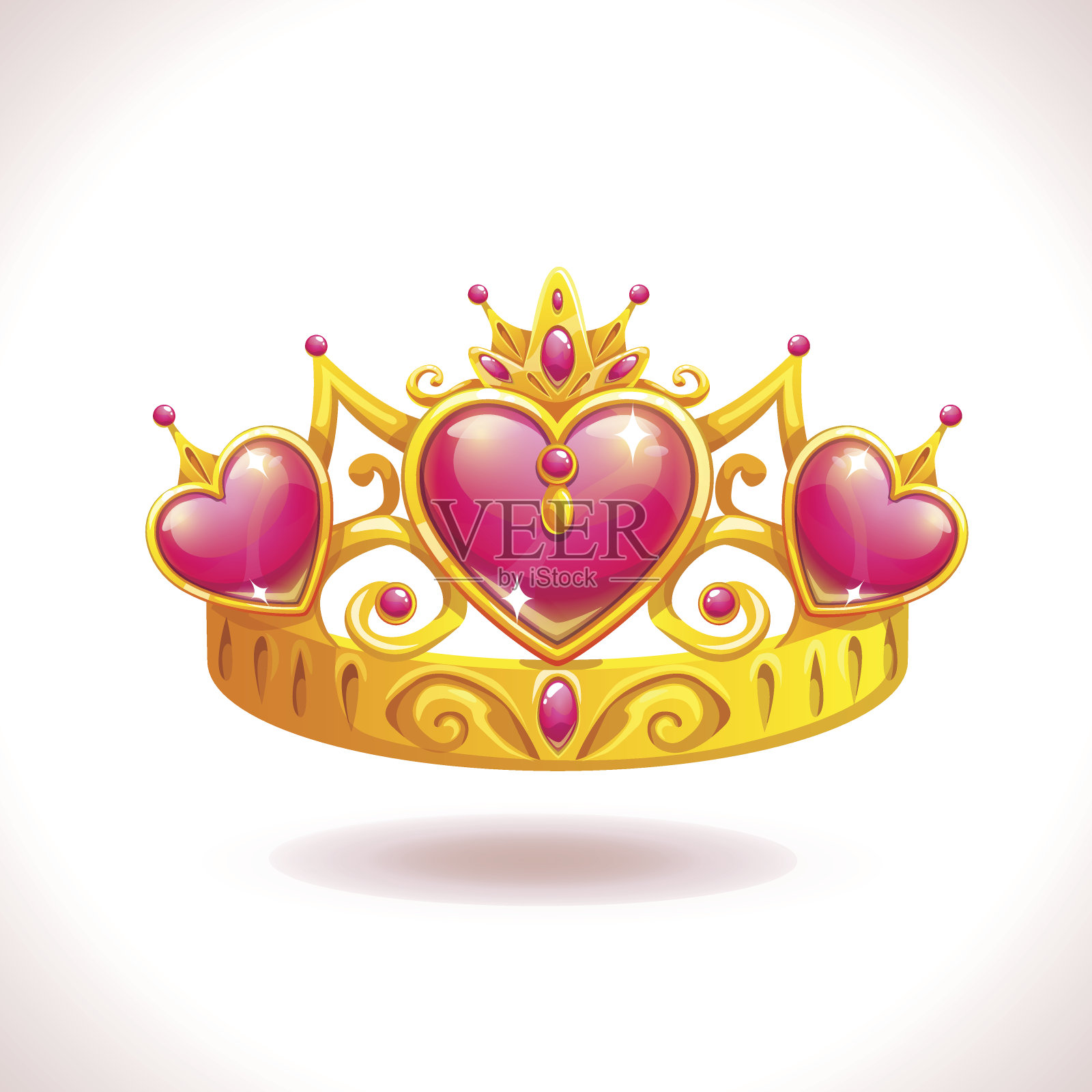 美丽的金色公主王冠插画图片素材