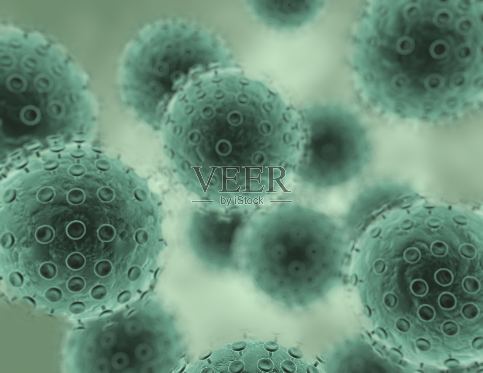 病毒艾滋病毒艾滋病细胞3D插图。照片摄影图片