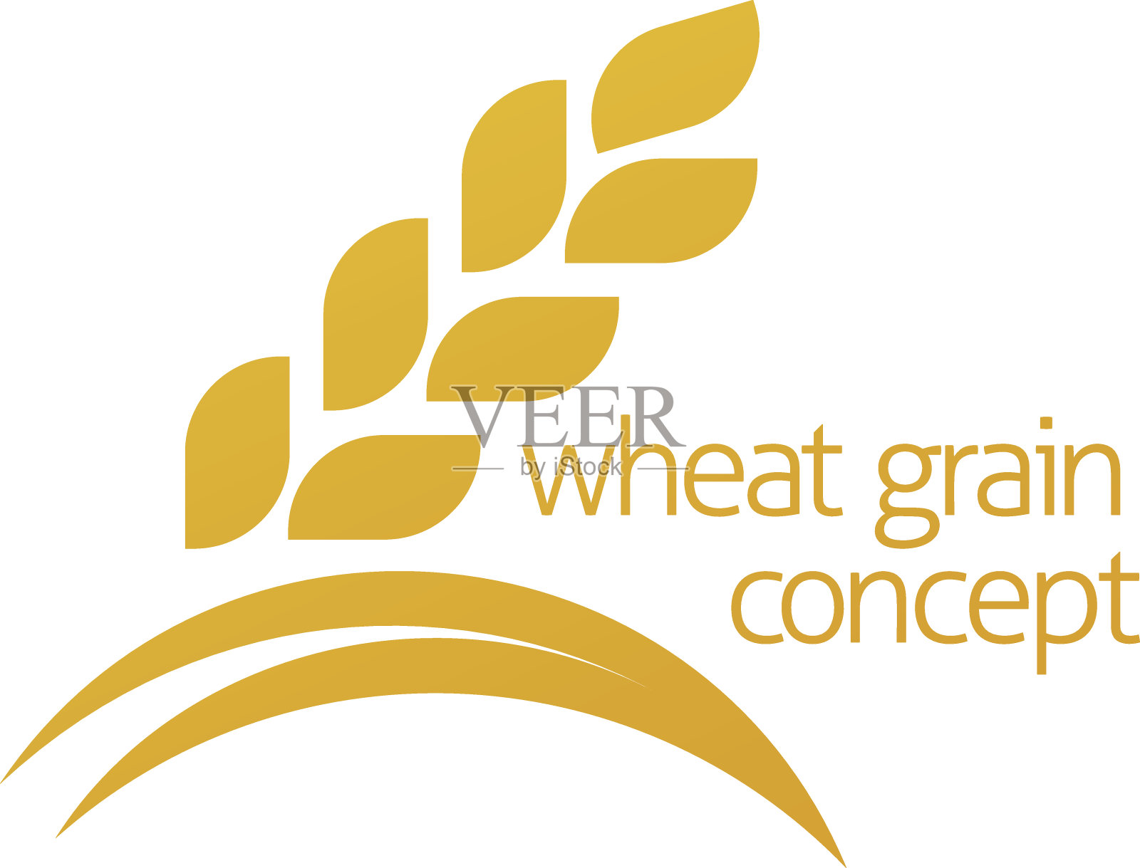 小麦玉米谷物图标概念插画图片素材