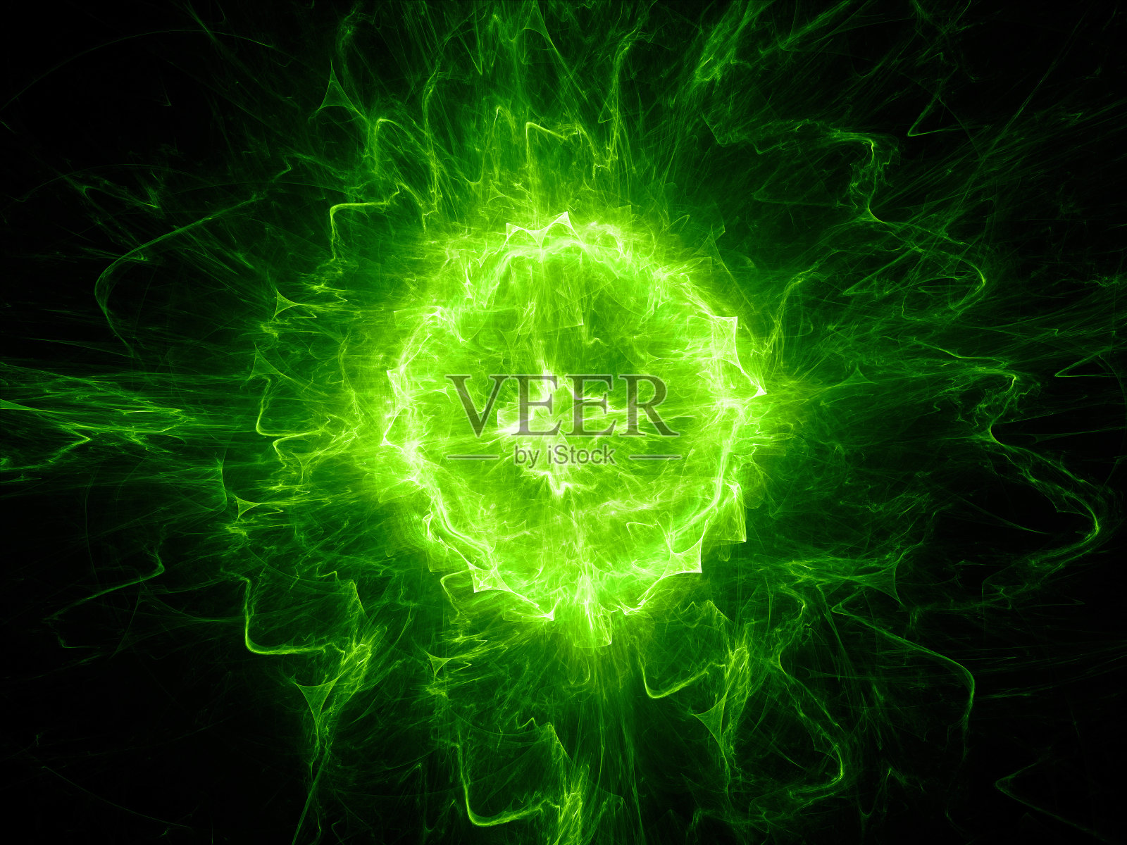 绿色火球闪电照片摄影图片