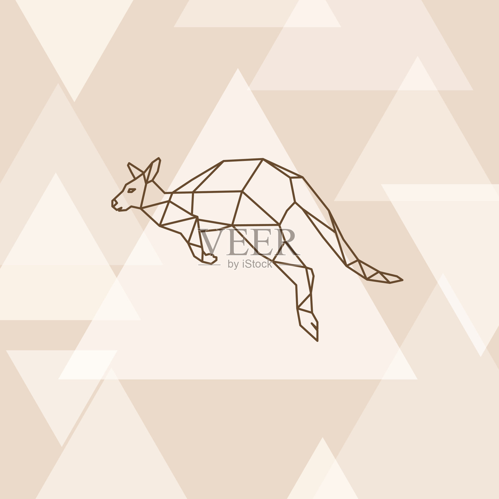 多边形插图的澳大利亚袋鼠。设计元素图片