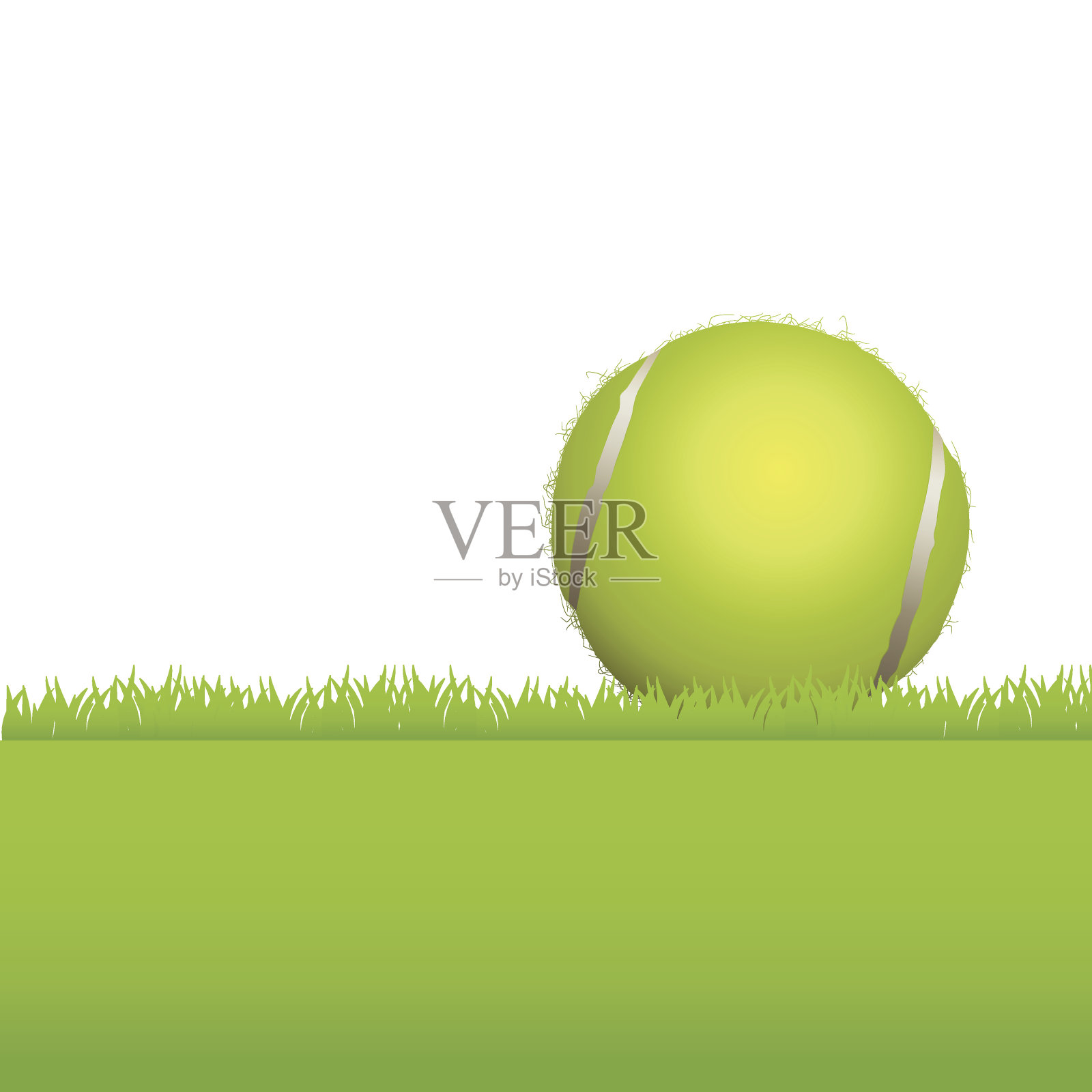 矢量网球在草的背景插图插画图片素材
