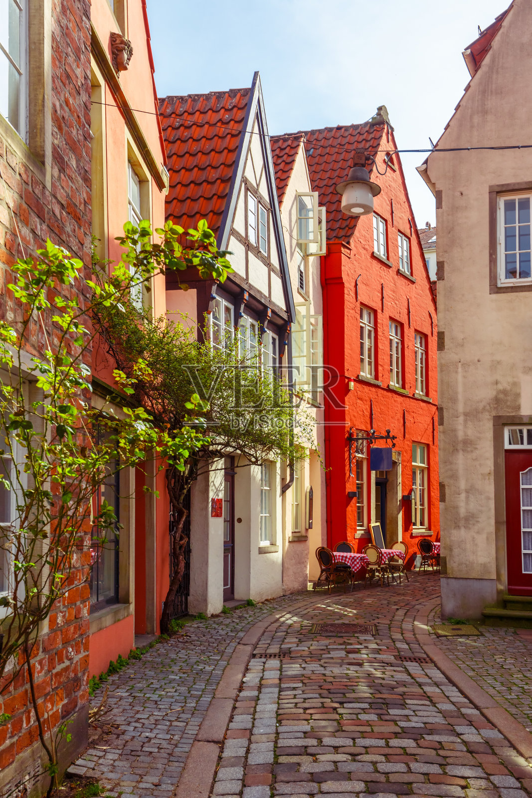 德国不来梅中世纪的Schnoor街照片摄影图片