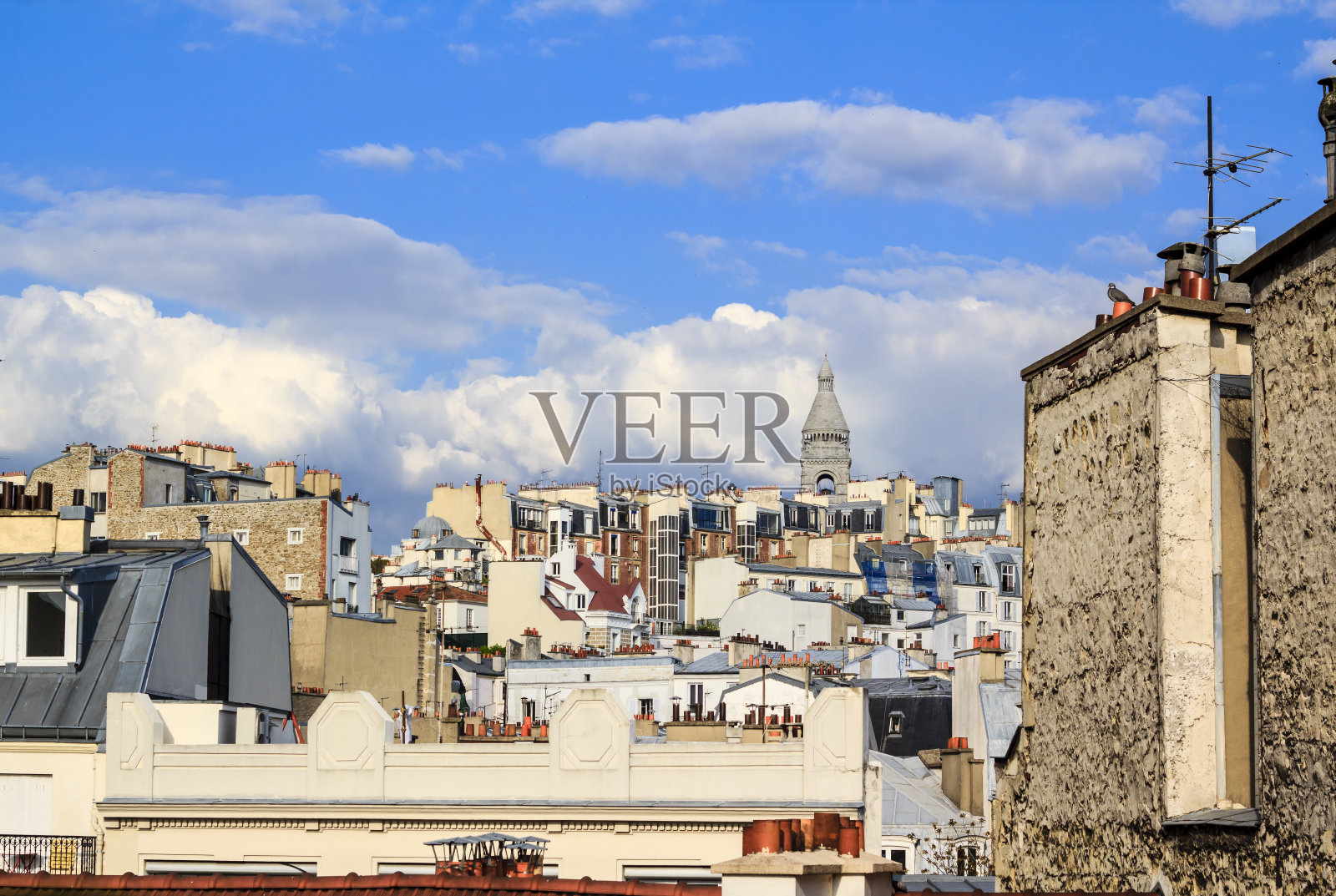 巴黎的屋顶照片摄影图片
