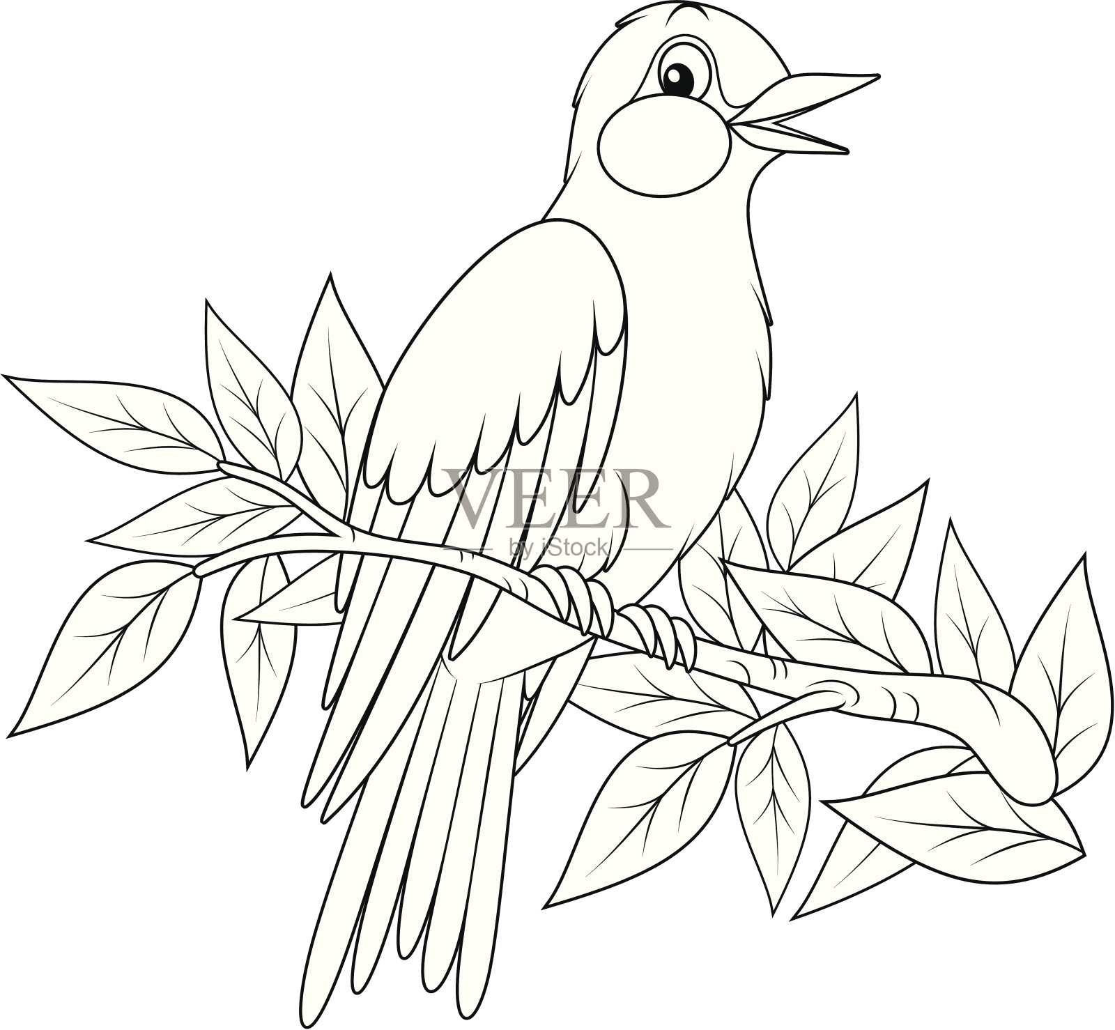 黄鹂鸟画法图片