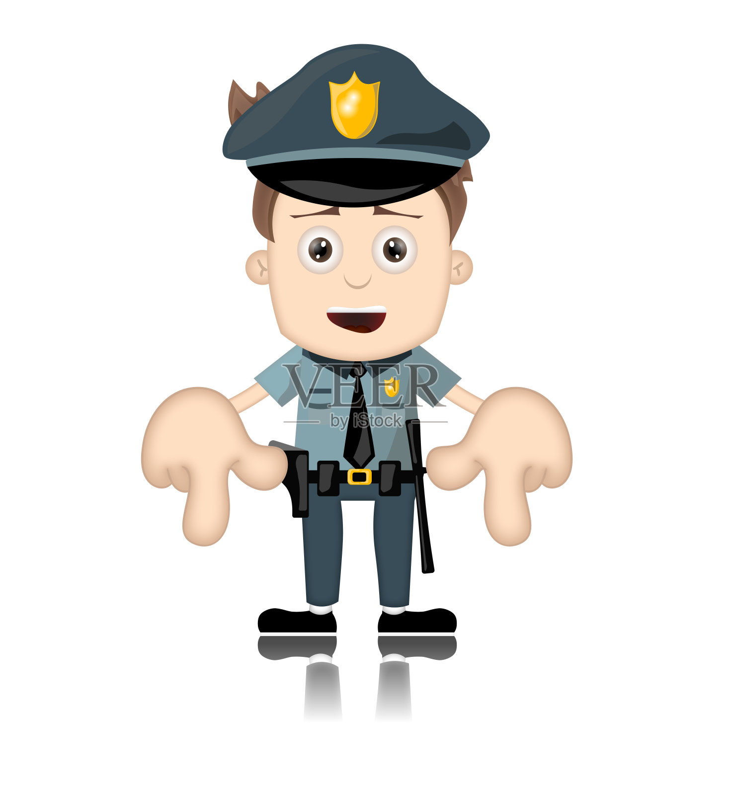 本男孩友好的警察男人警官卡通人物设计元素图片