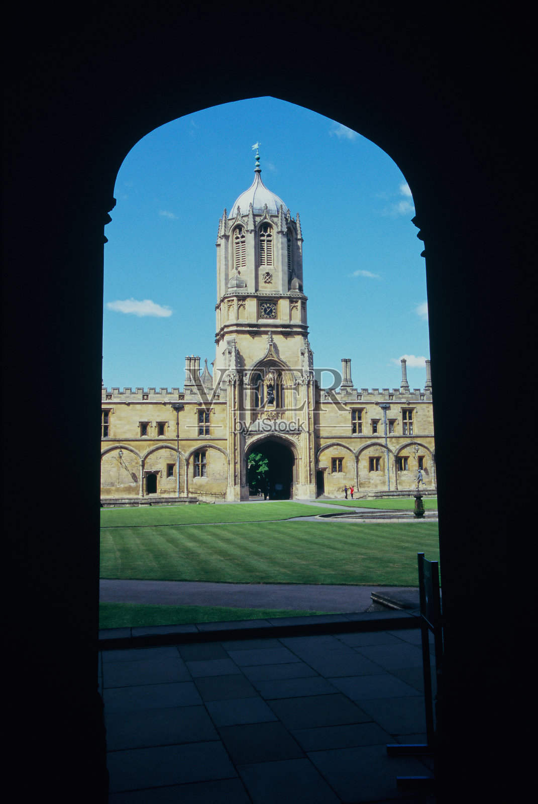 英国牛津大学基督教堂的汤姆塔照片摄影图片