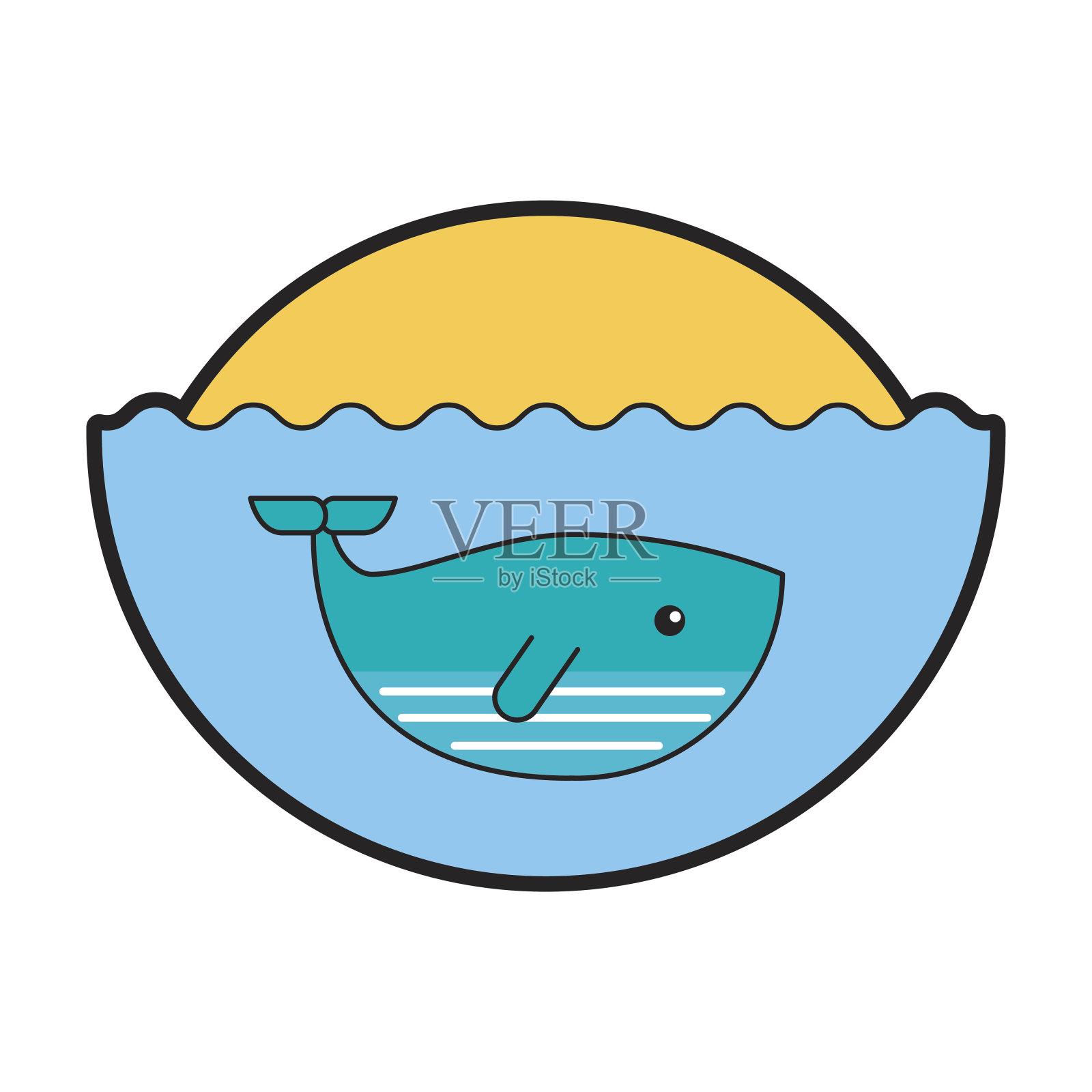 可爱的鲸鱼孤立图标插画图片素材