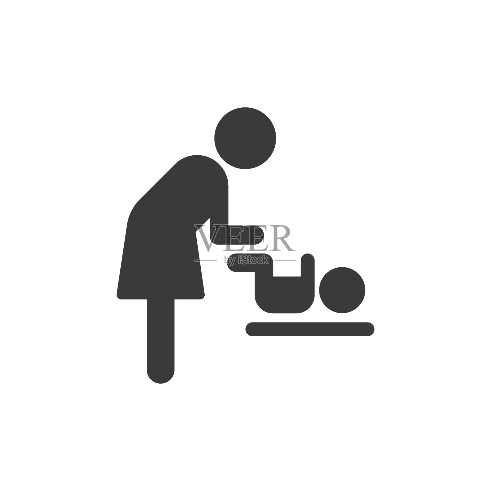 宝宝换尿布的标志和符号设计元素图片