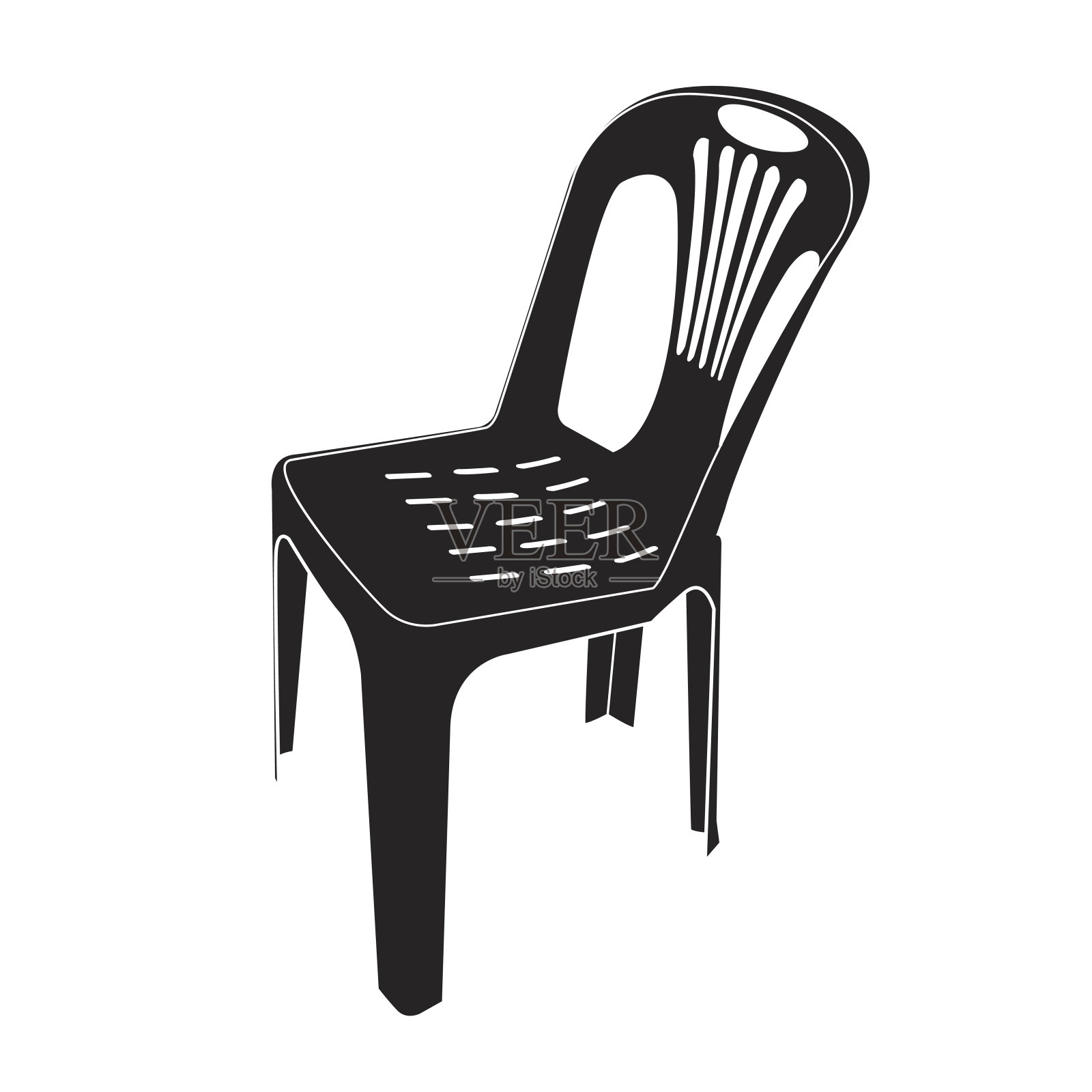 塑料椅子轮廓矢量设计元素图片