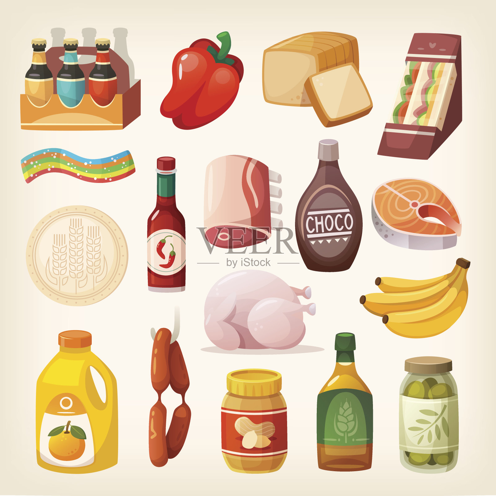 食品的图标插画图片素材