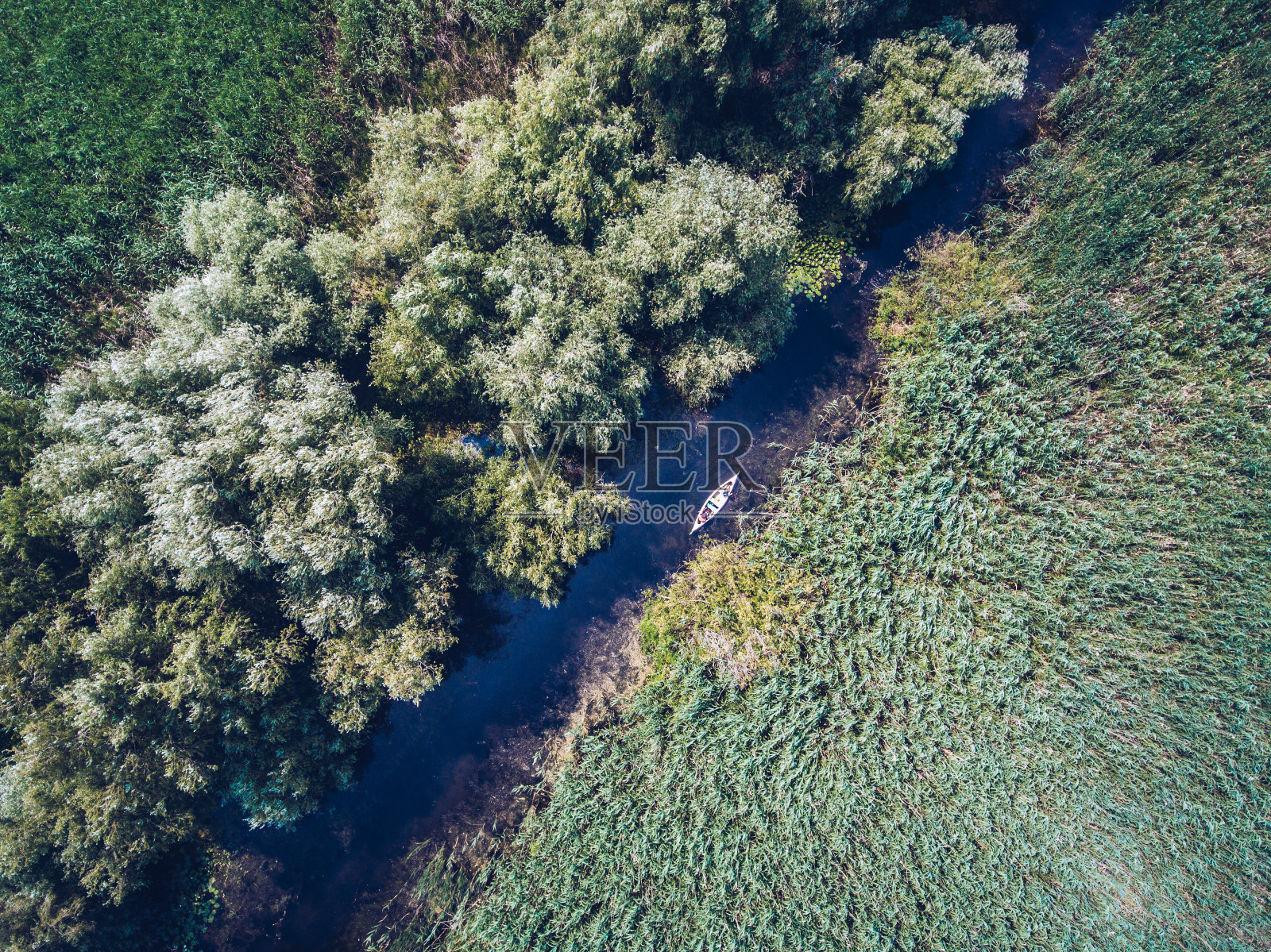 独木舟探索多瑙河三角洲照片摄影图片