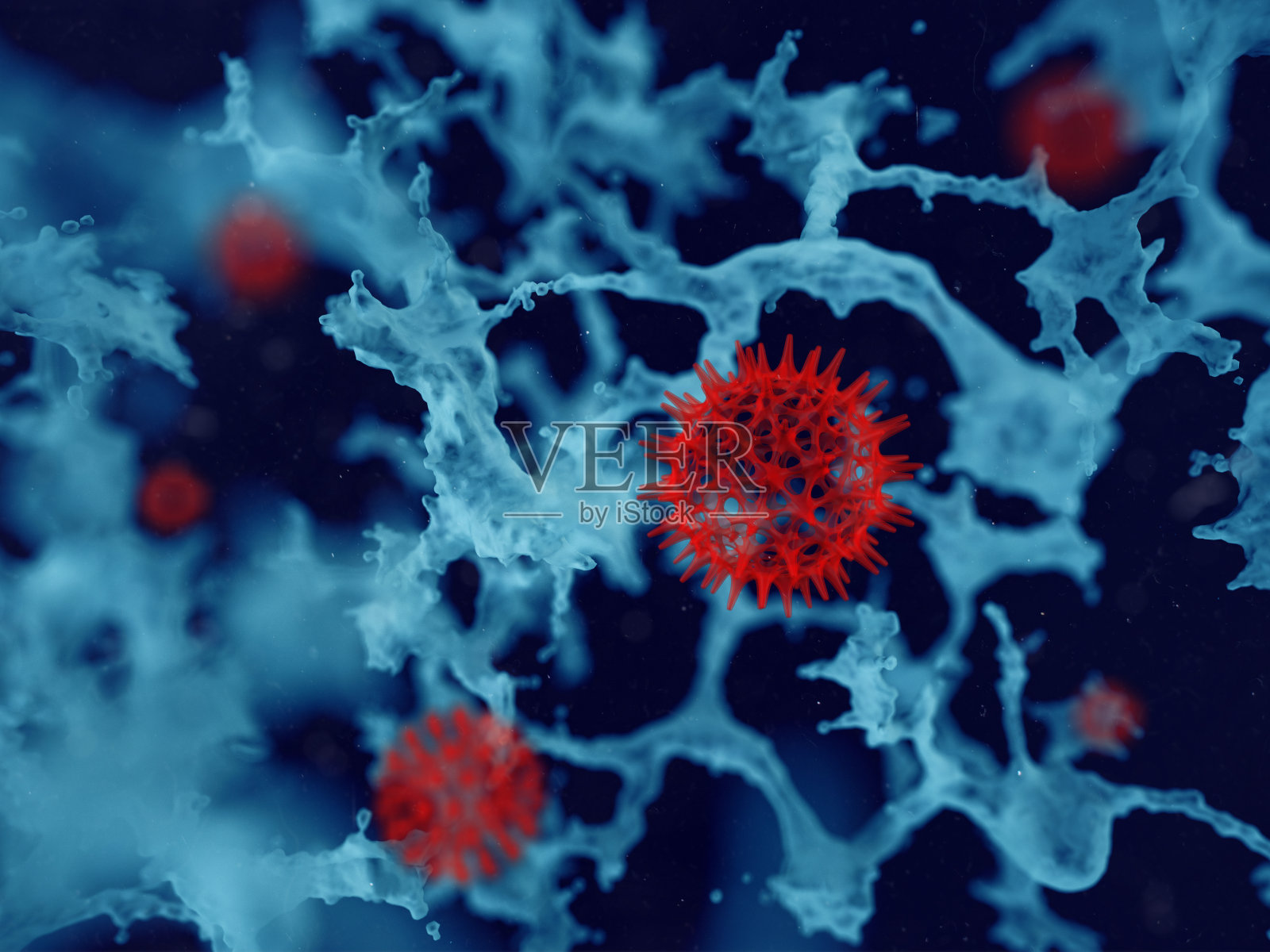 3d病毒细胞医学诊断微生物学背景神经系统照片摄影图片