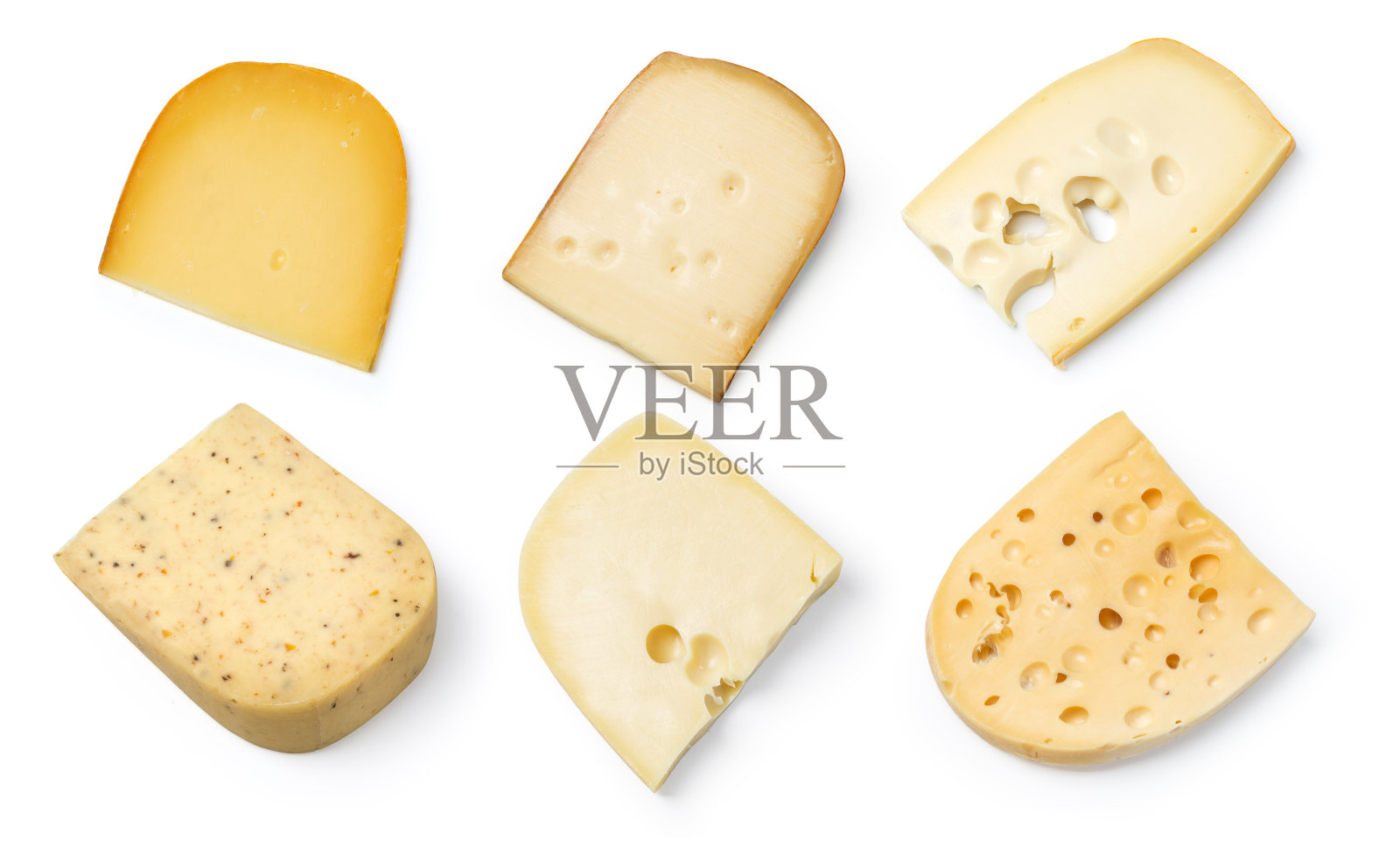 不同种类的奶酪被隔离照片摄影图片