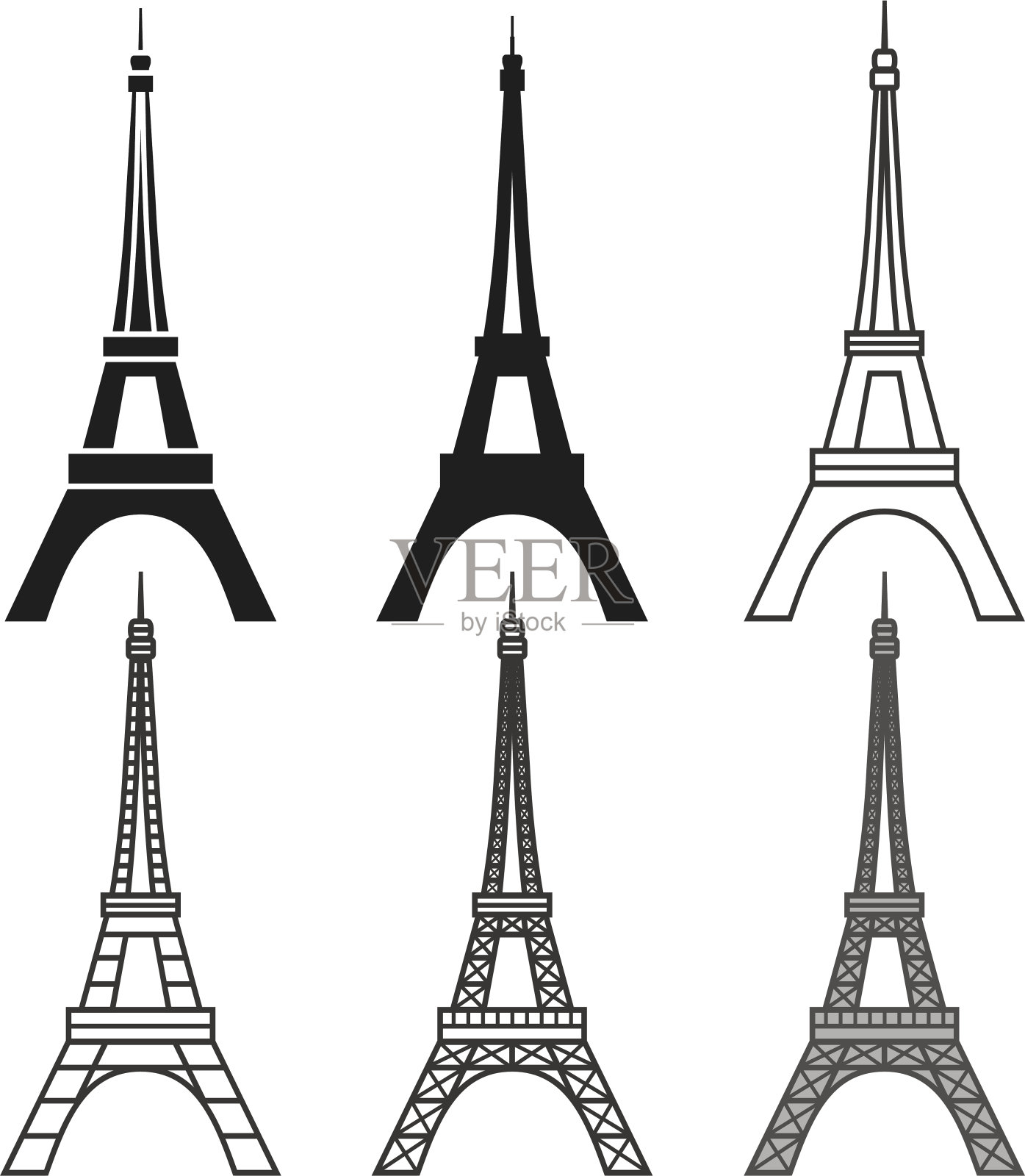埃菲尔铁塔组设计元素图片