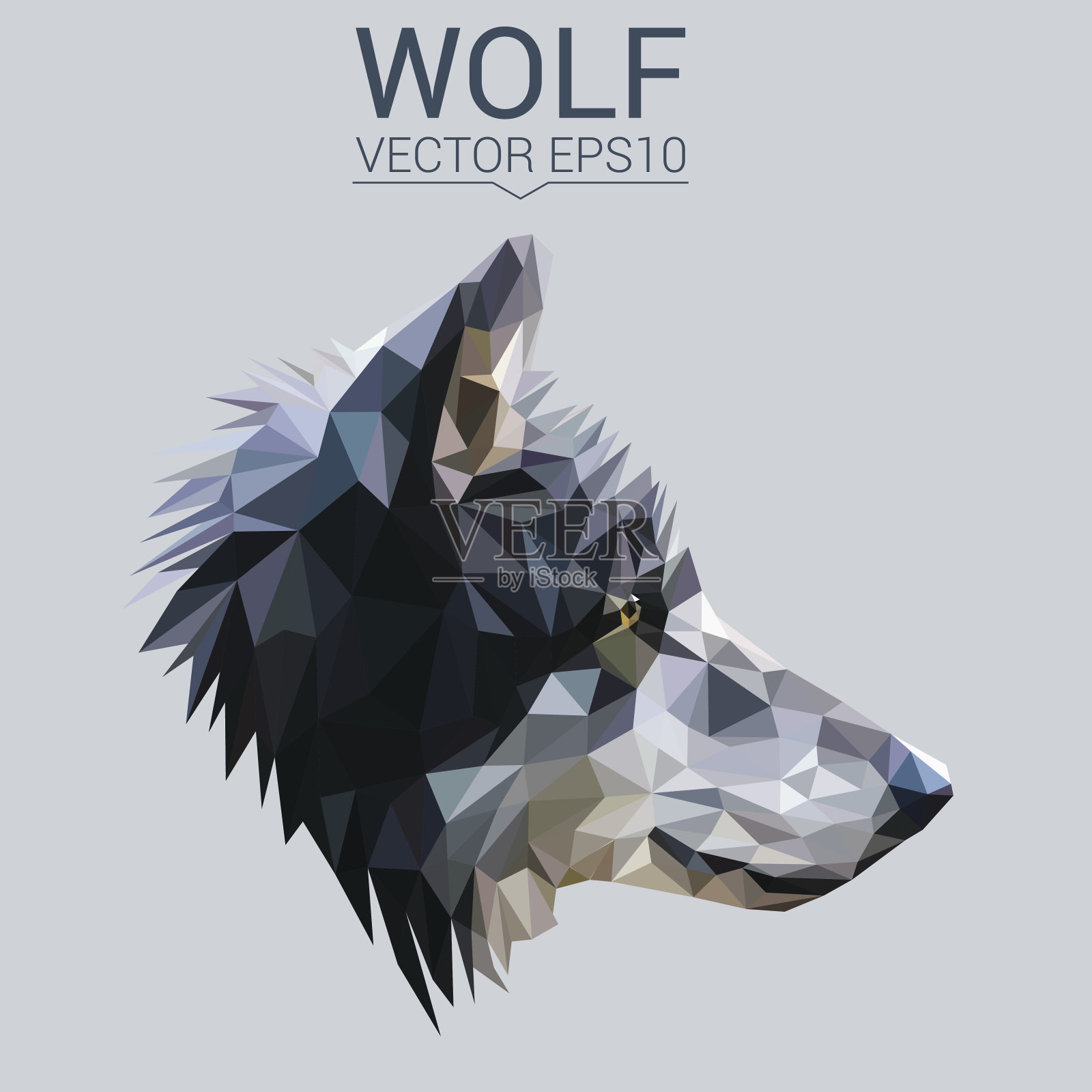 Wolf低聚设计。插画图片素材