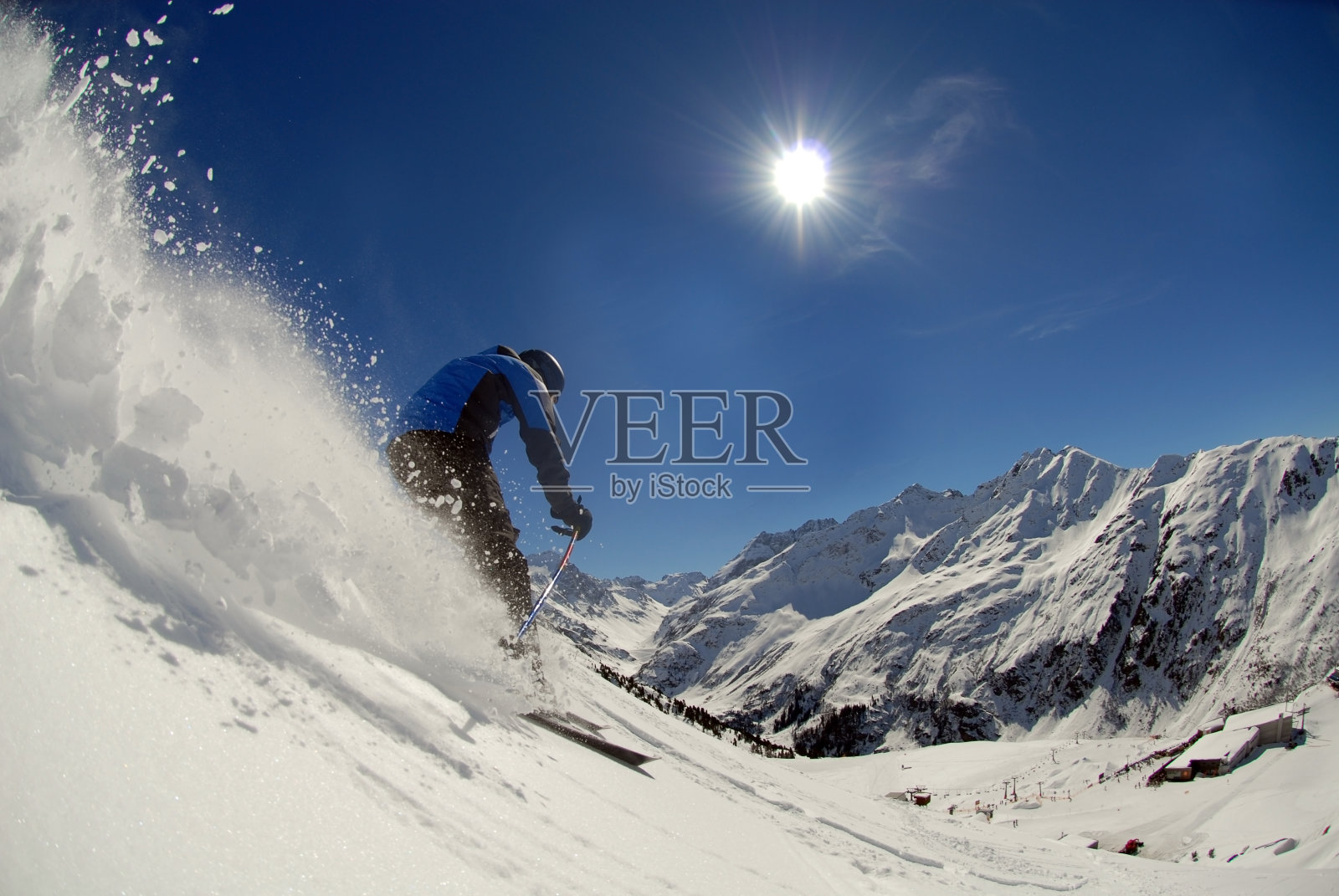 奥地利圣安东极速滑雪照片摄影图片