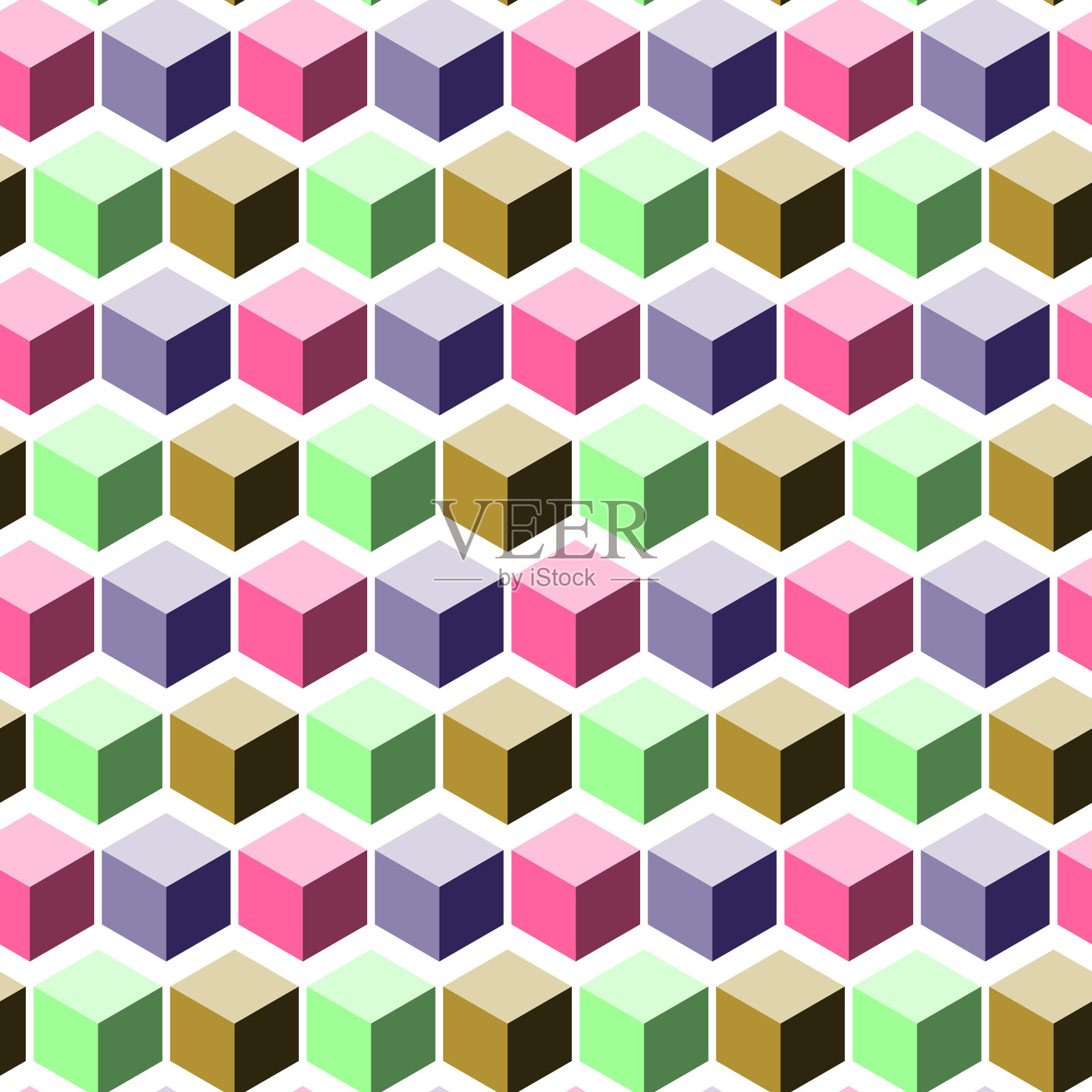 具有等距立方体的抽象几何背景插画图片素材