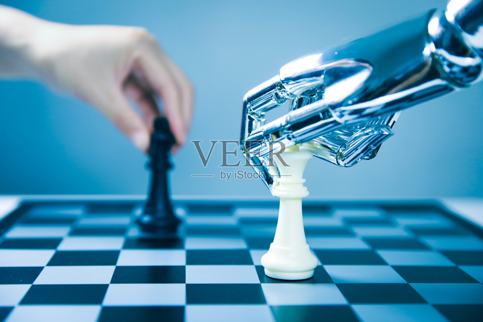 人工智能与人类下棋照片摄影图片