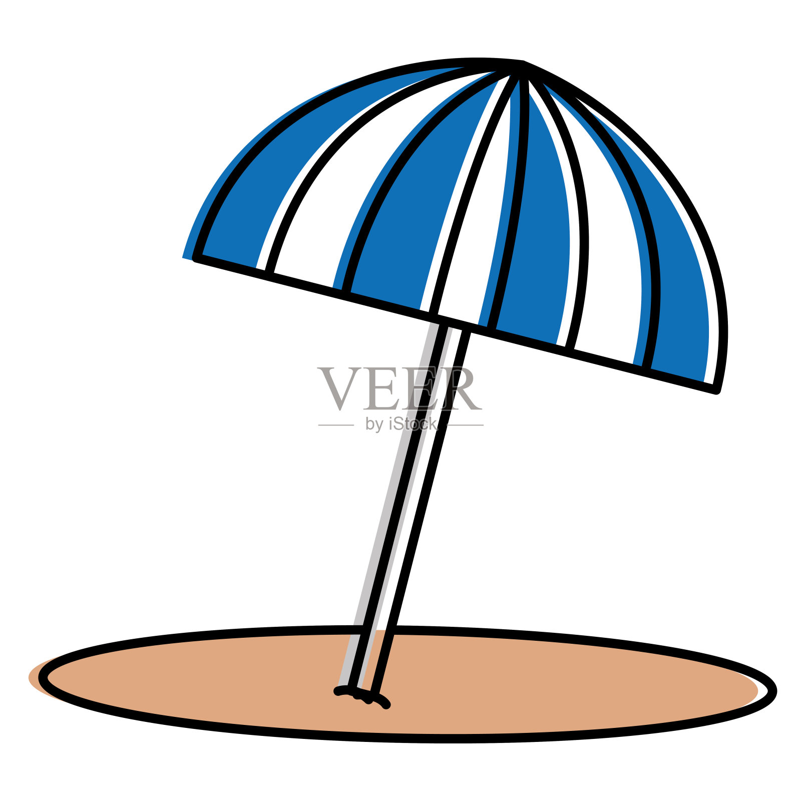 海滩伞孤立图标插画图片素材