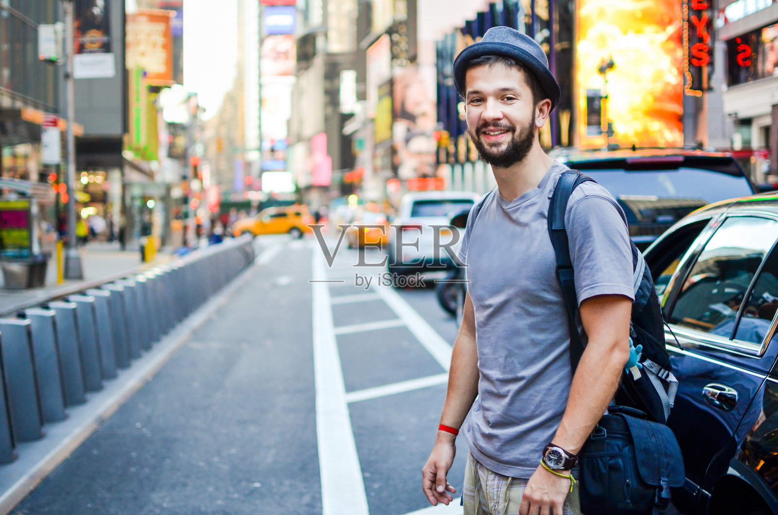 美国纽约时代广场的城市游客照片摄影图片