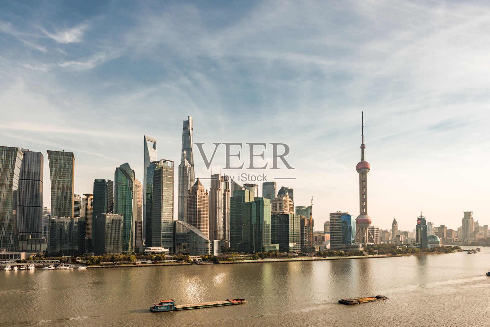 上海城市天际线鸟瞰图照片摄影图片