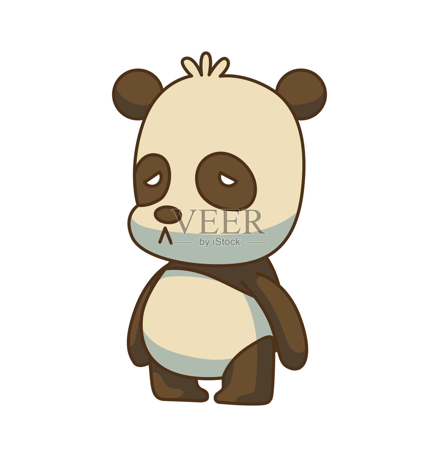 矢量表情插画，熊猫的头带着悲伤的表情，闭着眼睛哭泣，脸上带着泪水插画图片素材_ID:410065995-Veer图库