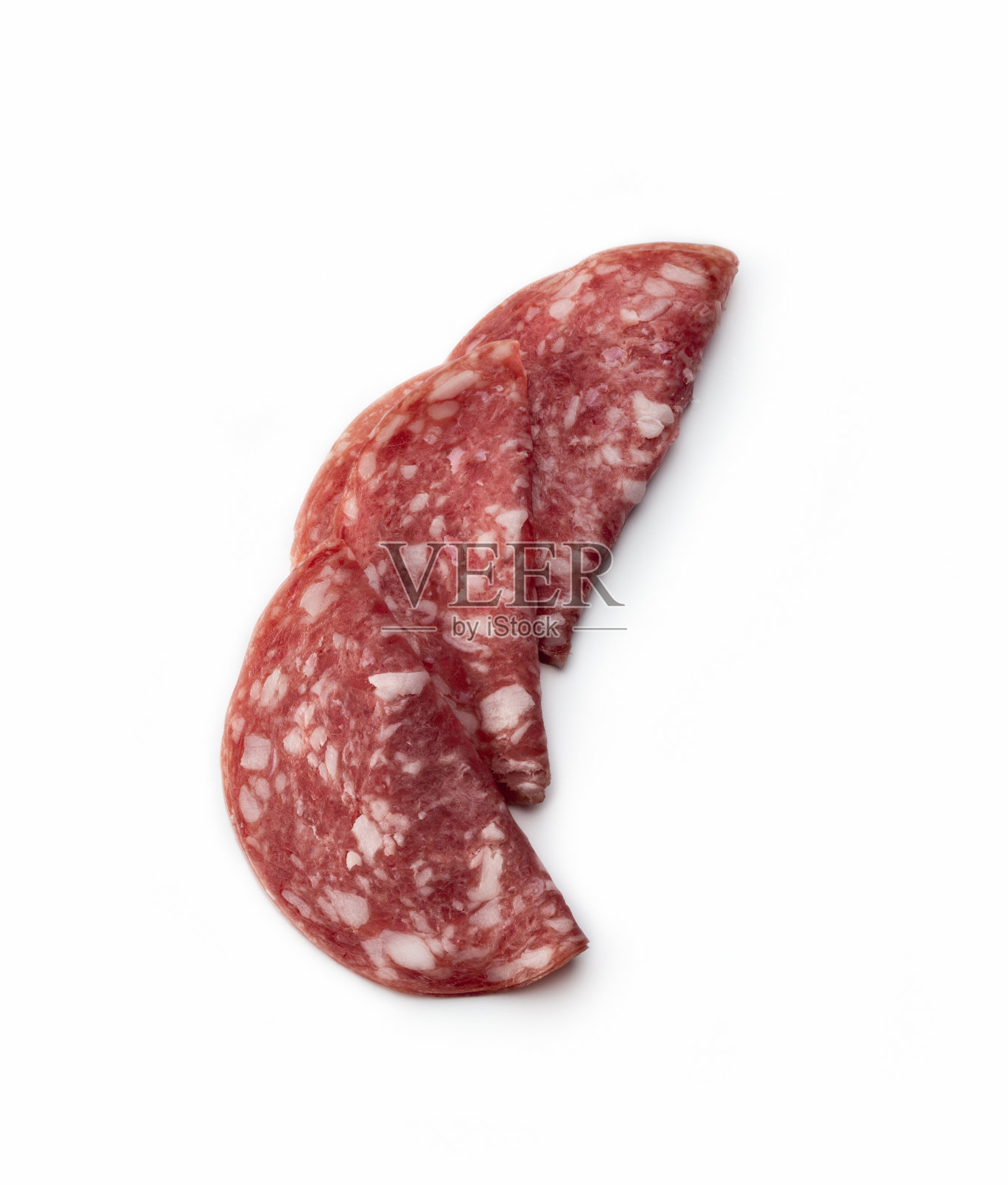 肉:白色背景上孤立的腊肠照片摄影图片