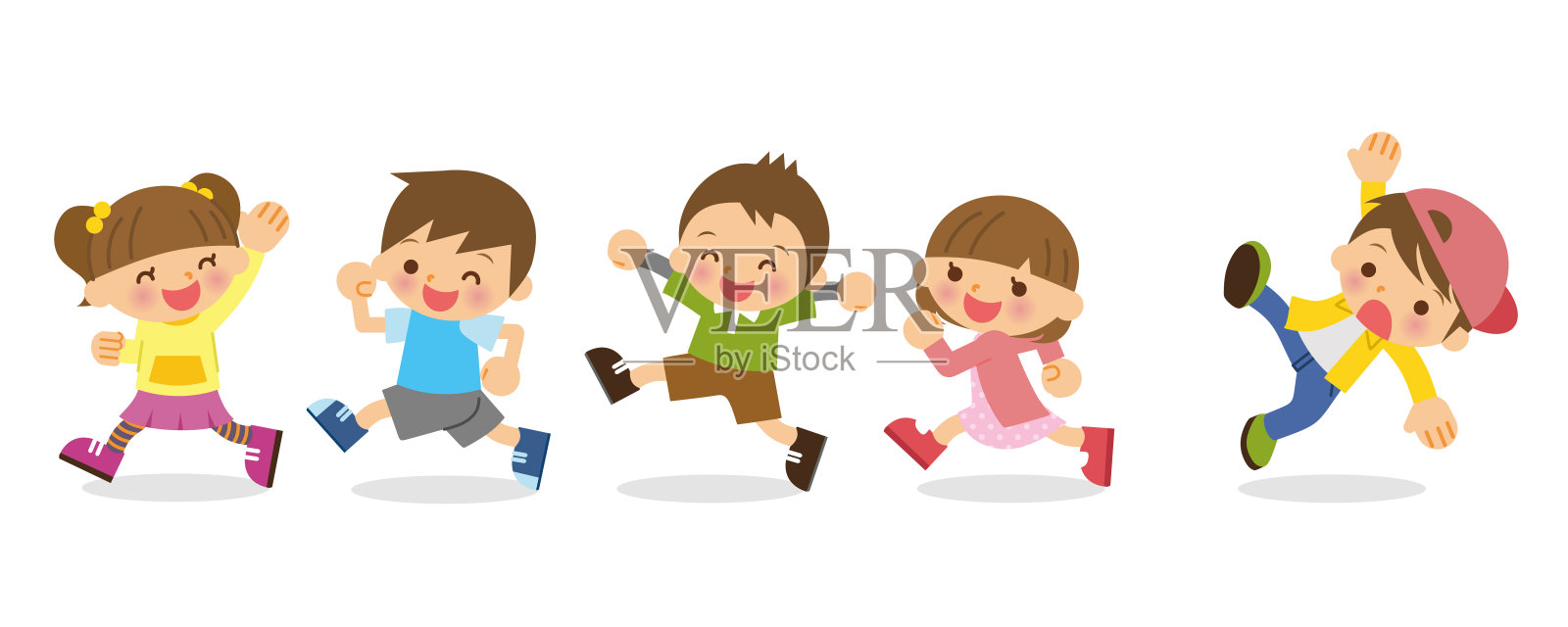 孩子跑步。设计元素图片