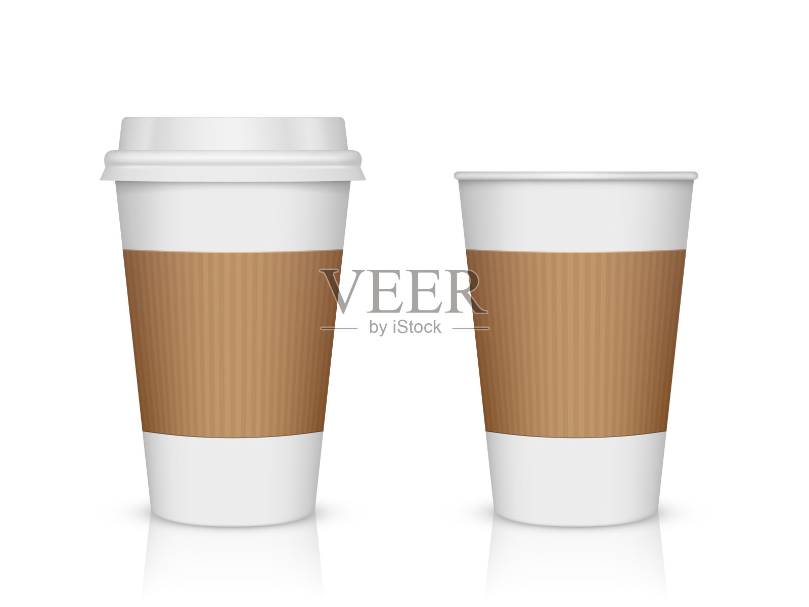 纸咖啡杯孤立在白色设计元素图片