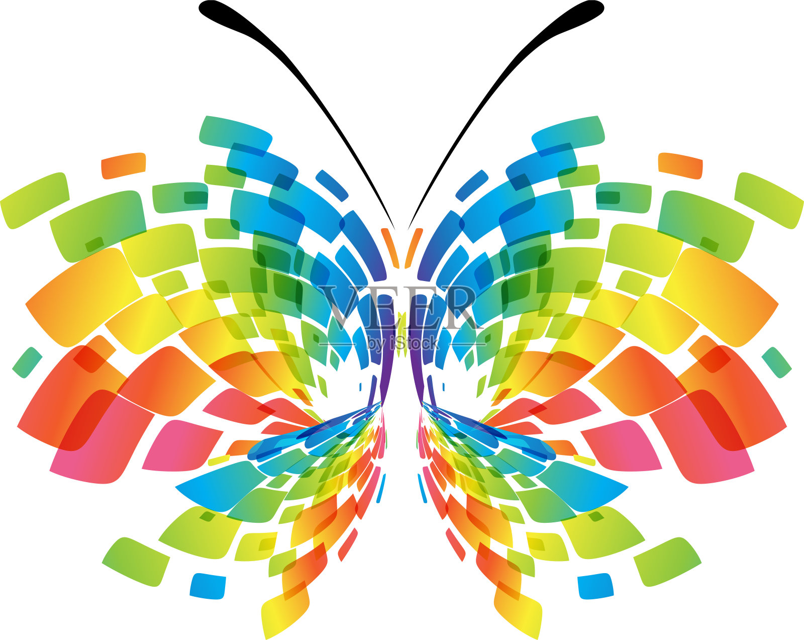 抽象色彩斑斓的蝴蝶设计元素图片