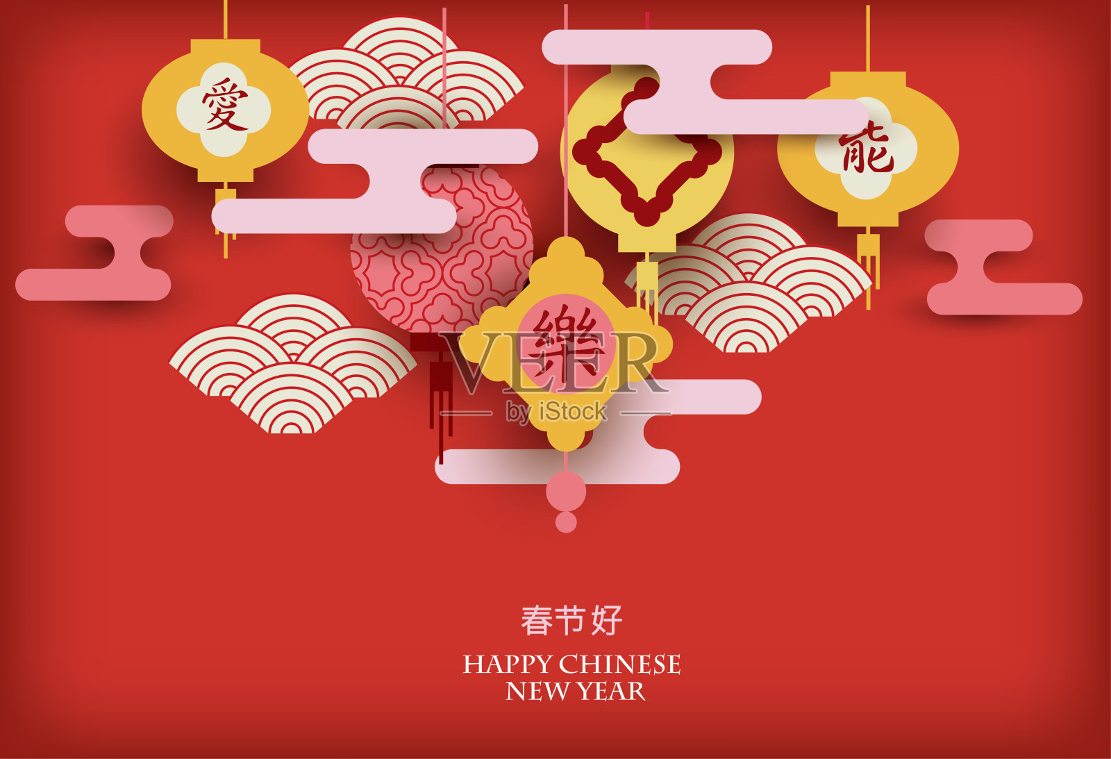中国的灯笼。2018年中国新年。背景图片素材