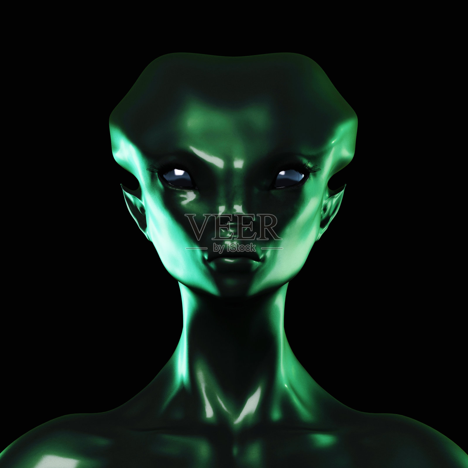 数字3D插画的一个外星人插画图片素材