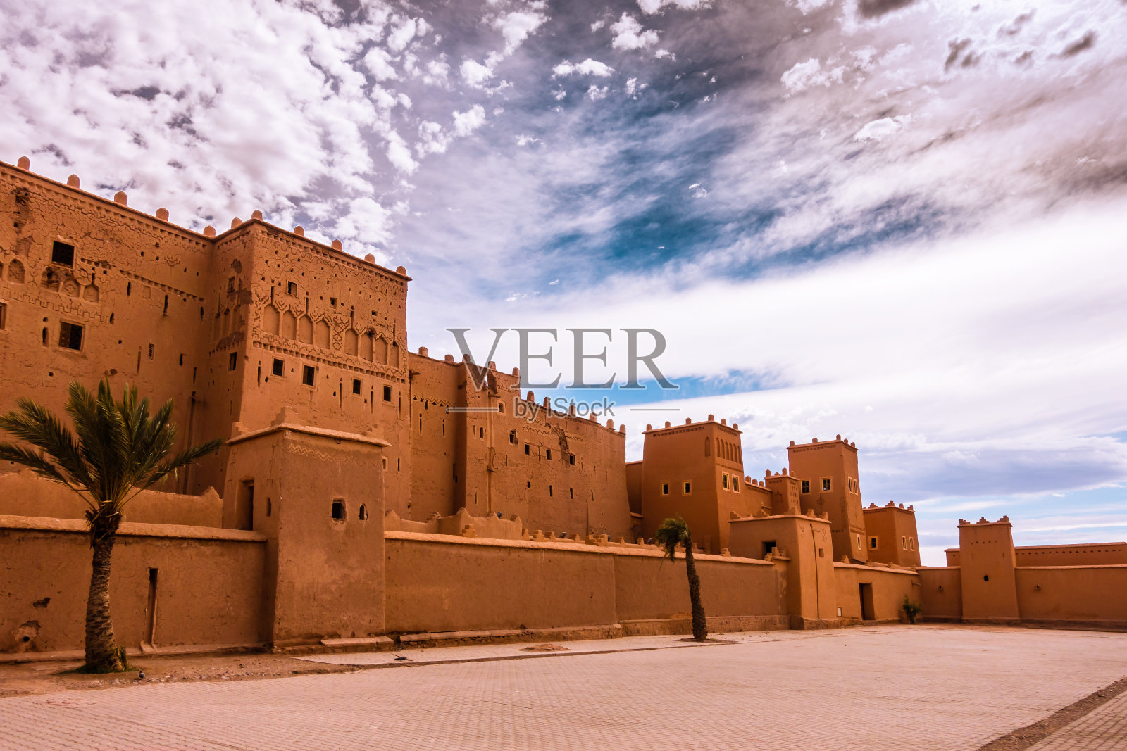 taourert Kasbah在Ouarzazate的特写，摩洛哥照片摄影图片