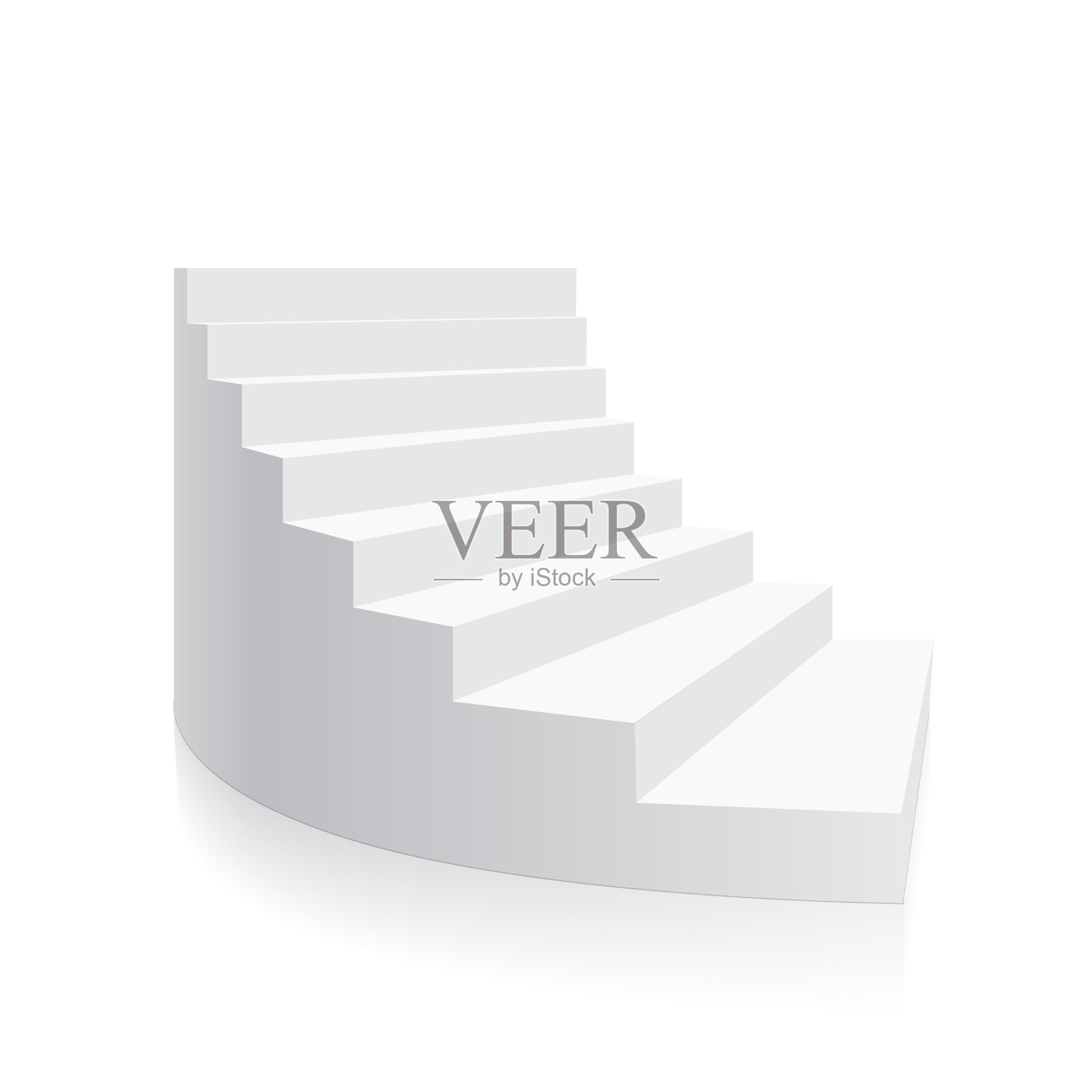白色3d楼梯孤立的螺旋等距矢量设计元素图片