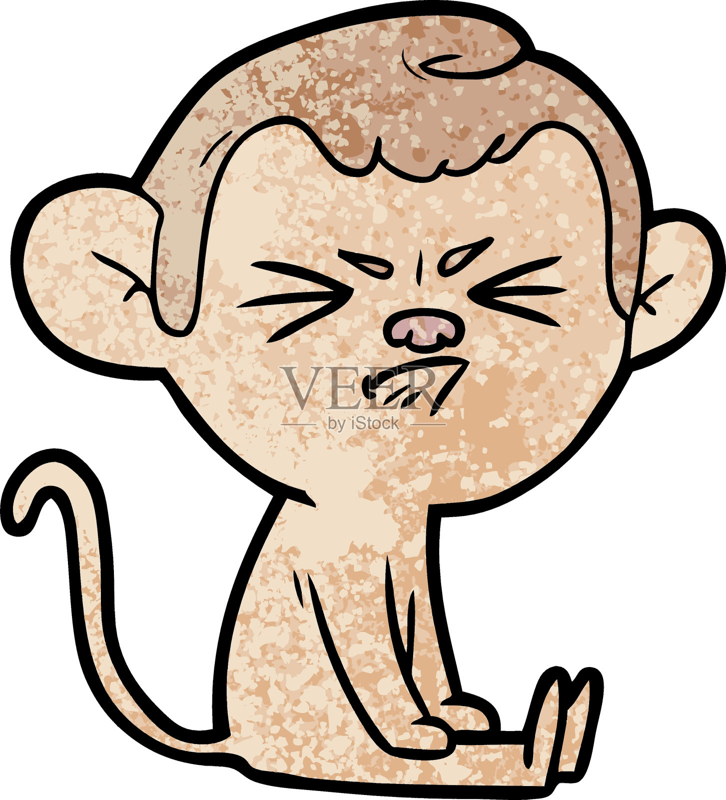 卡通愤怒的猴子设计元素图片