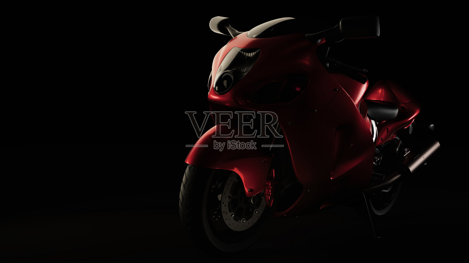 红色的摩托车插画图片素材