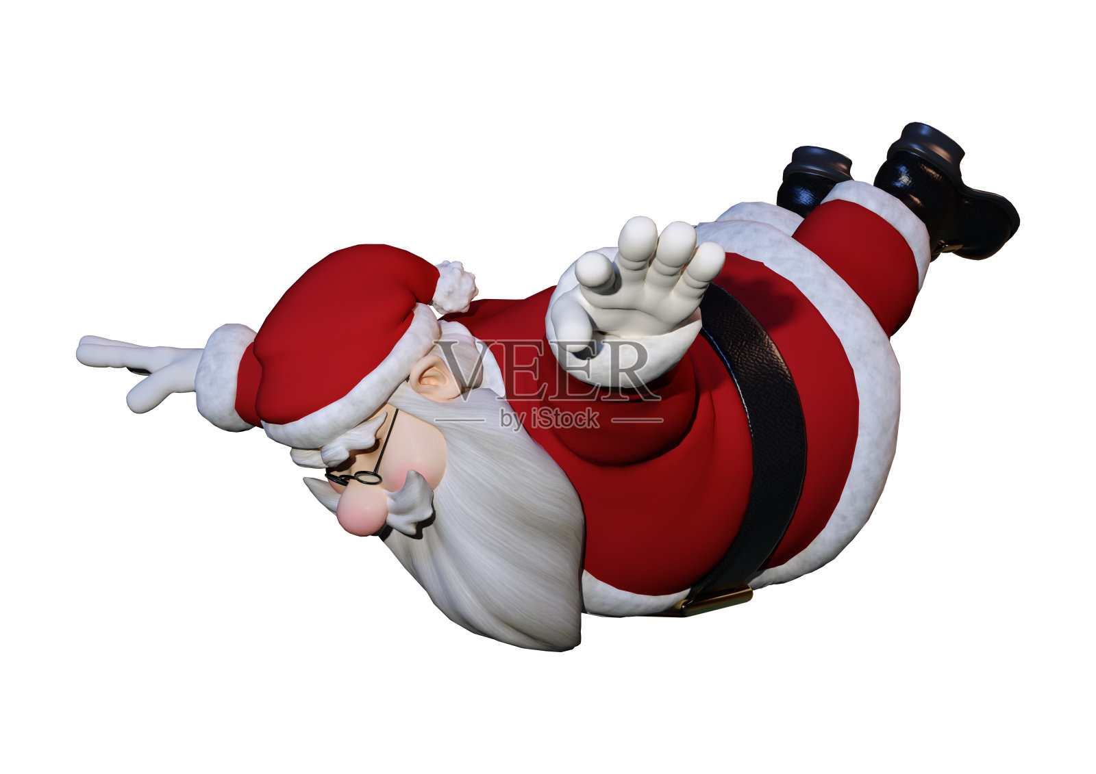 3D渲染圣诞老人在白色设计元素图片