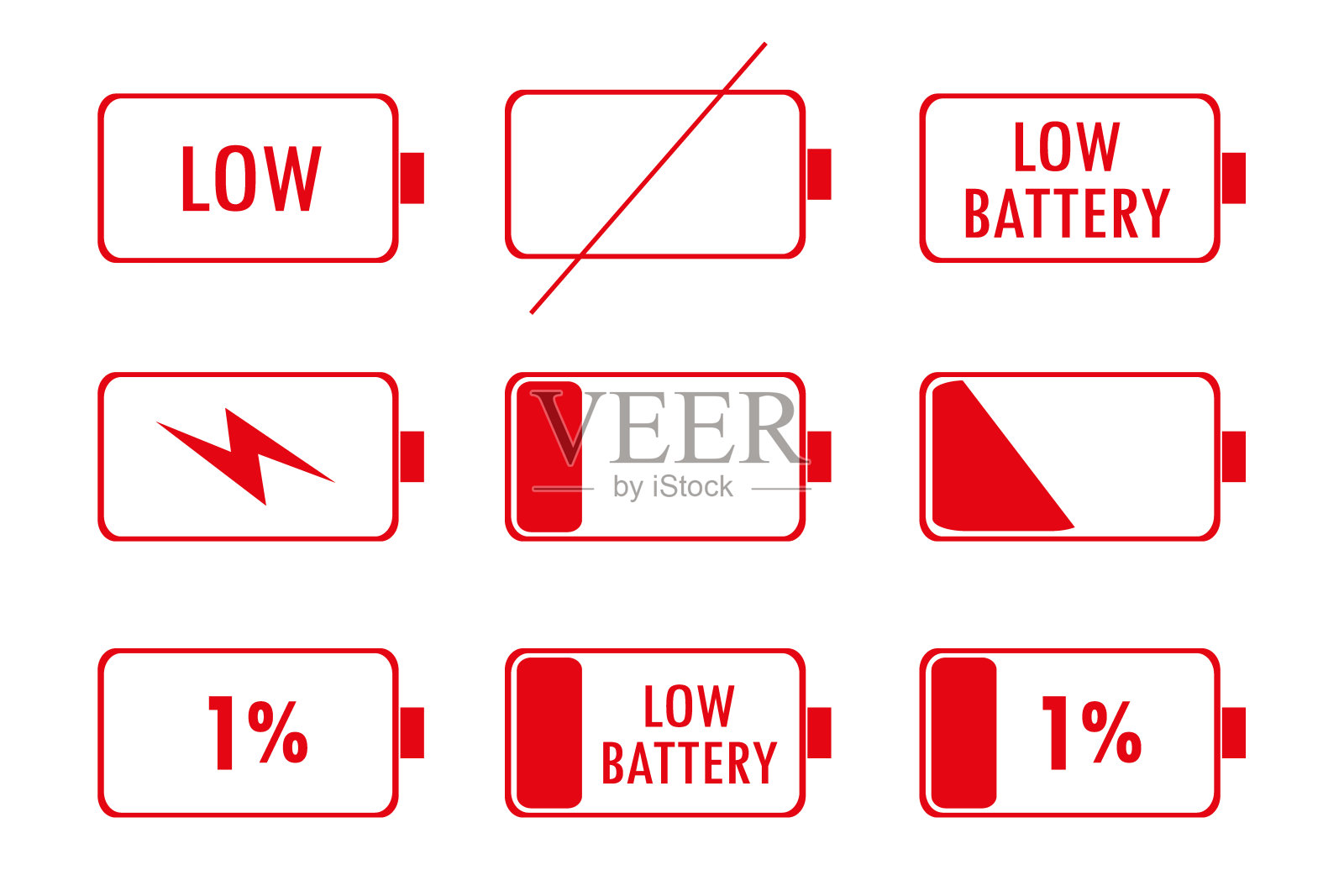 红绿电池指示灯图标插画图片素材