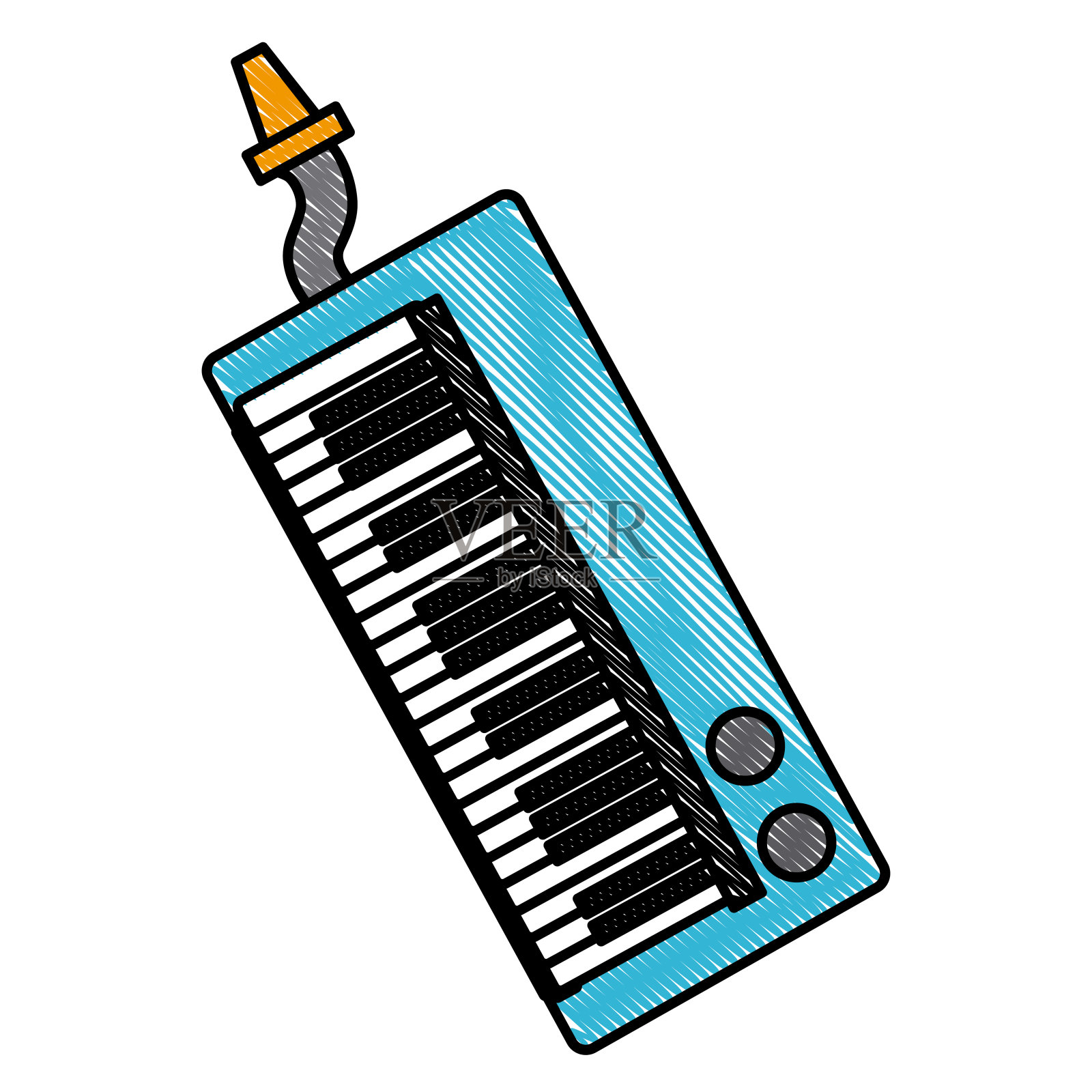 有旋律的键盘乐器插画图片素材