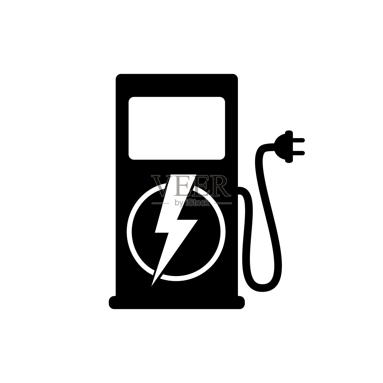 电动汽车的图标充电站插画图片素材